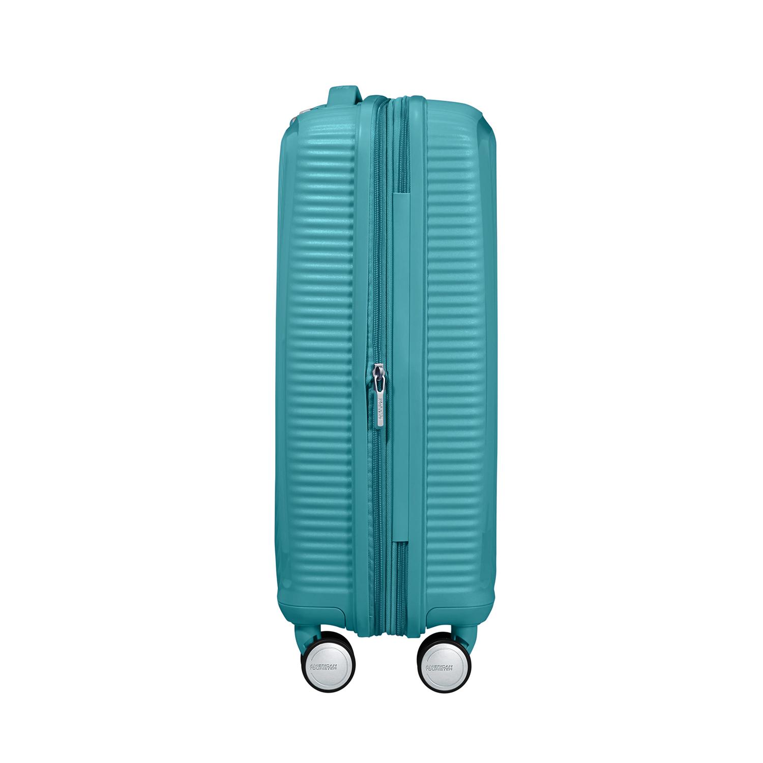 American Tourister Turkuaz Soundbox - Körüklü 55/20 Kabin Boy Sert Valiz