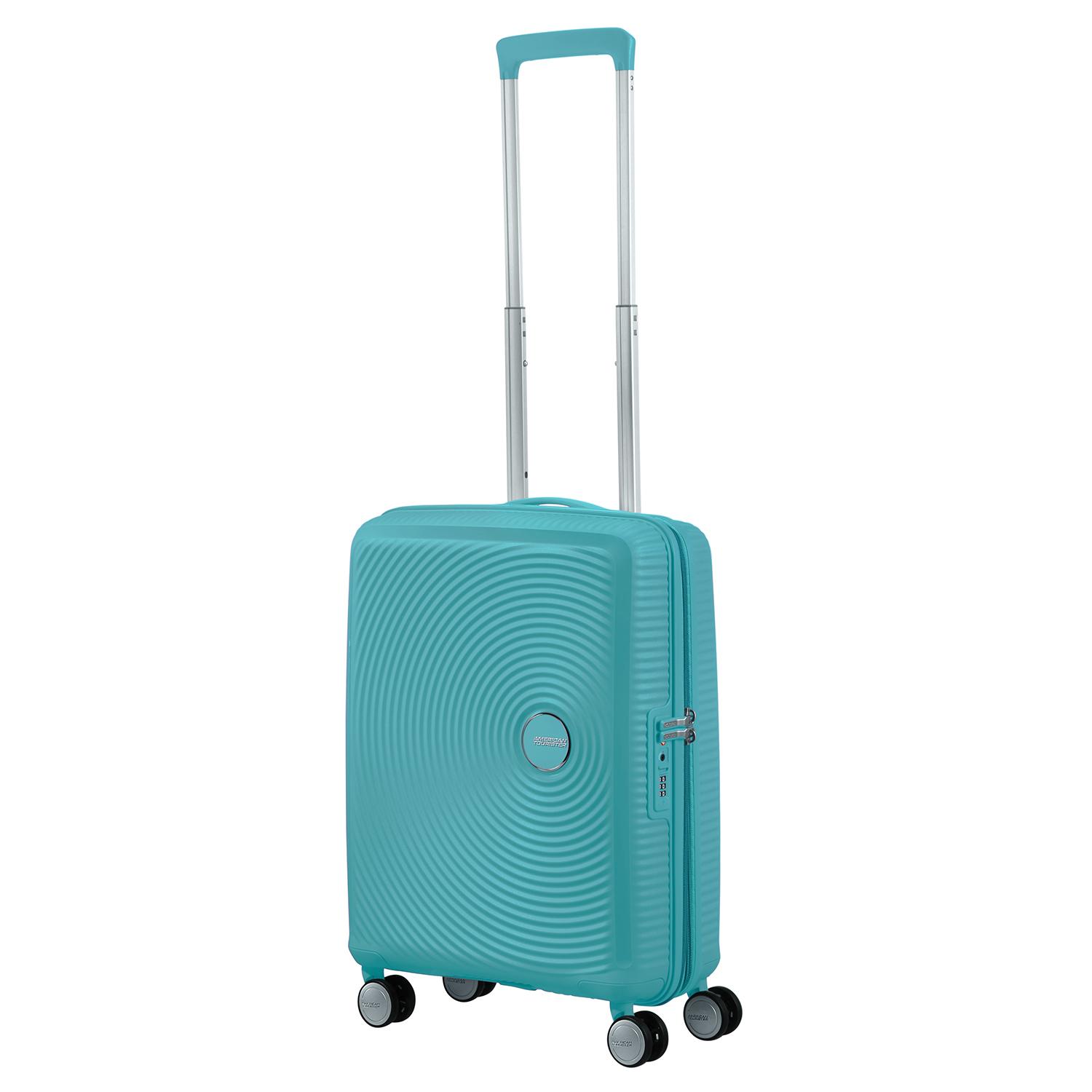 American Tourister Turkuaz Soundbox - Körüklü 55/20 Kabin Boy Sert Valiz