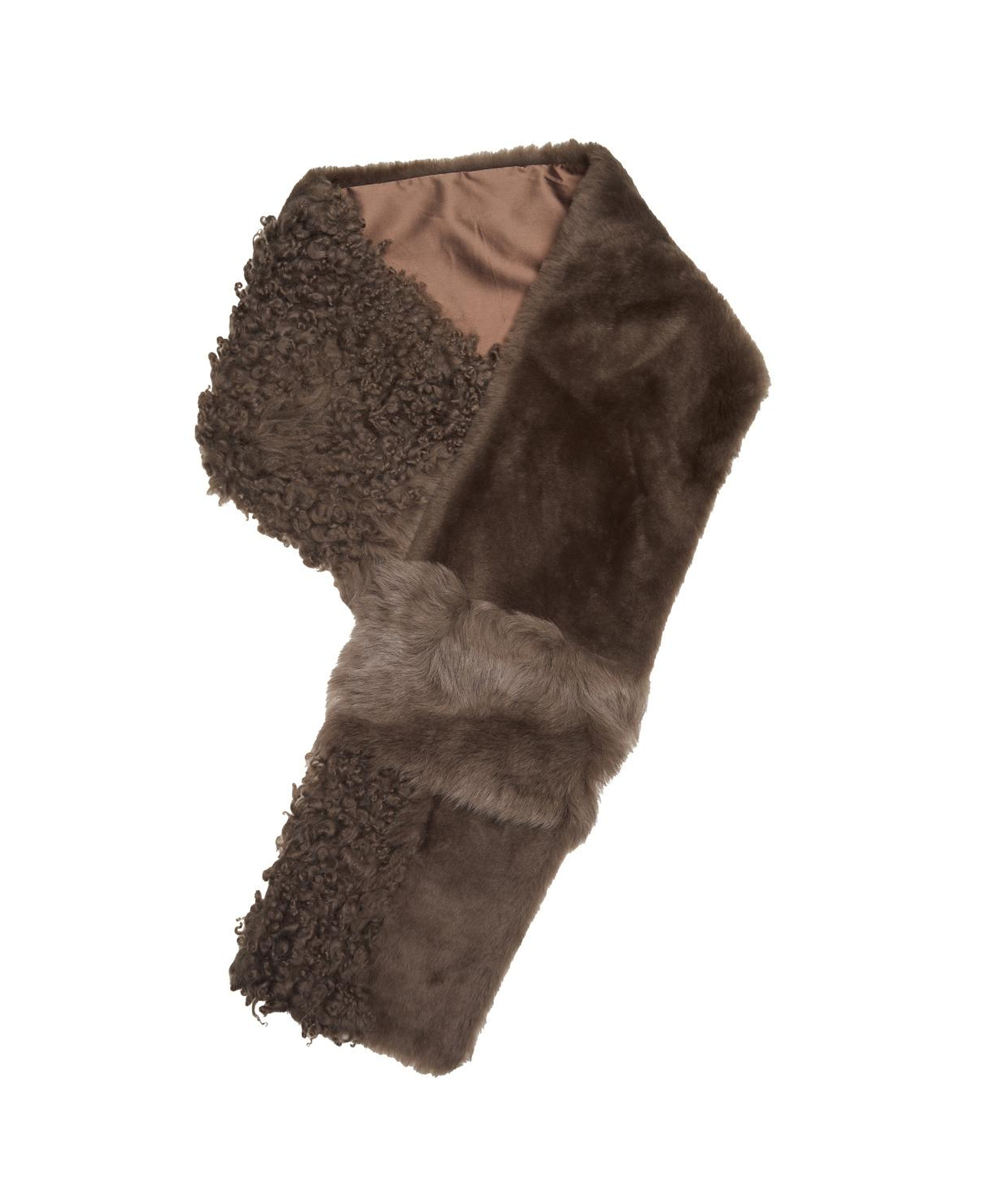 Miranna Kahve Kadın Kürk Şal Yaka