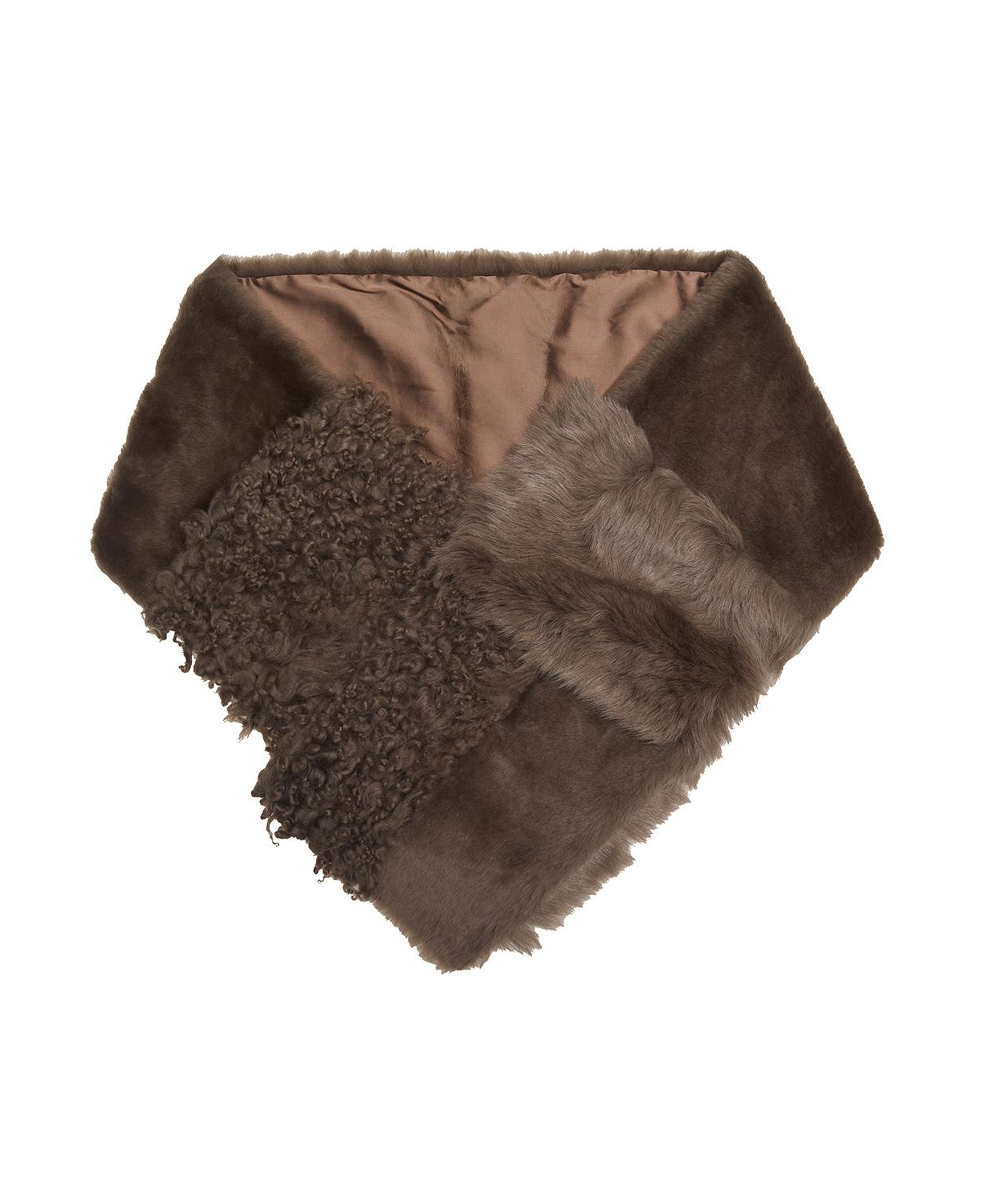 Miranna Kahve Kadın Kürk Şal Yaka