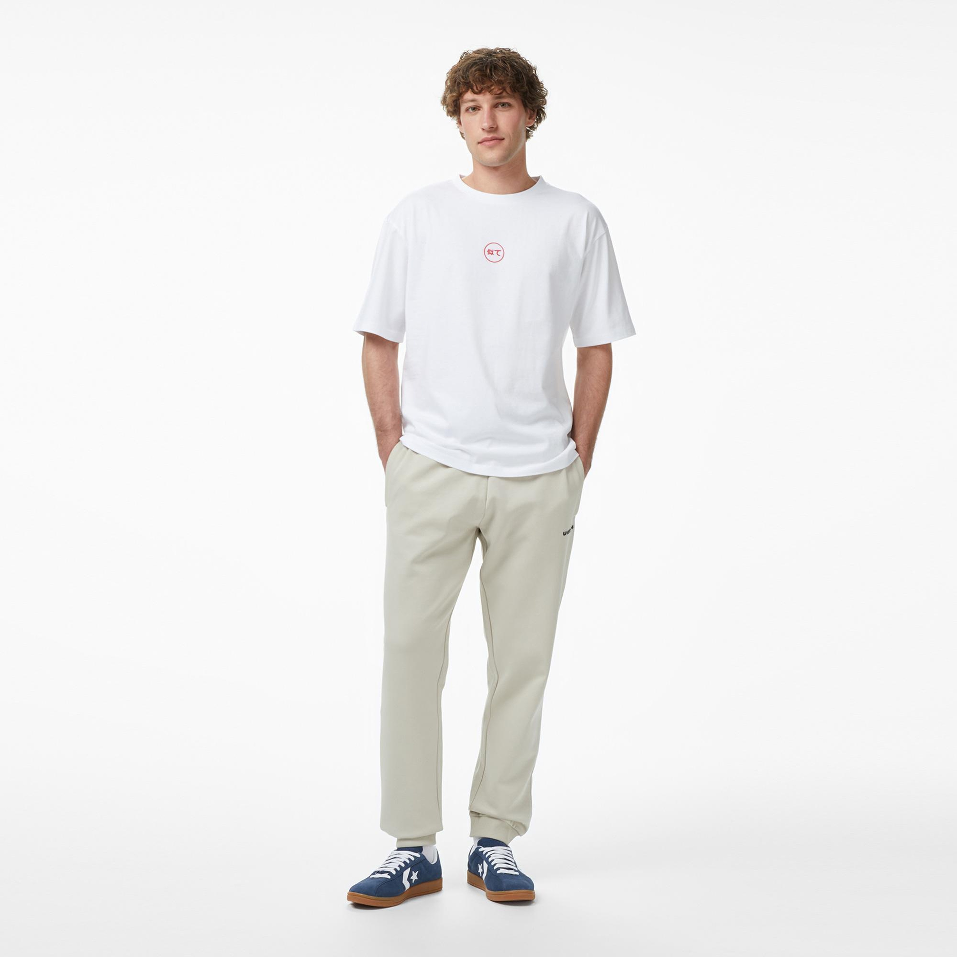 UNITED4 Regular Fit Erkek Beyaz T-Shirt