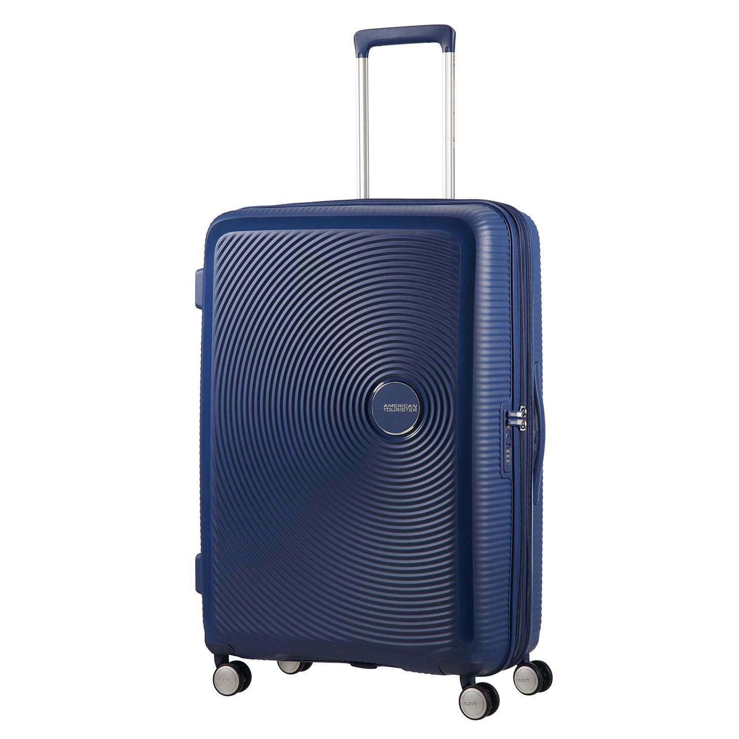 American Tourister Lacivert Soundbox - Körüklü 77 cm Büyük Sert Valiz