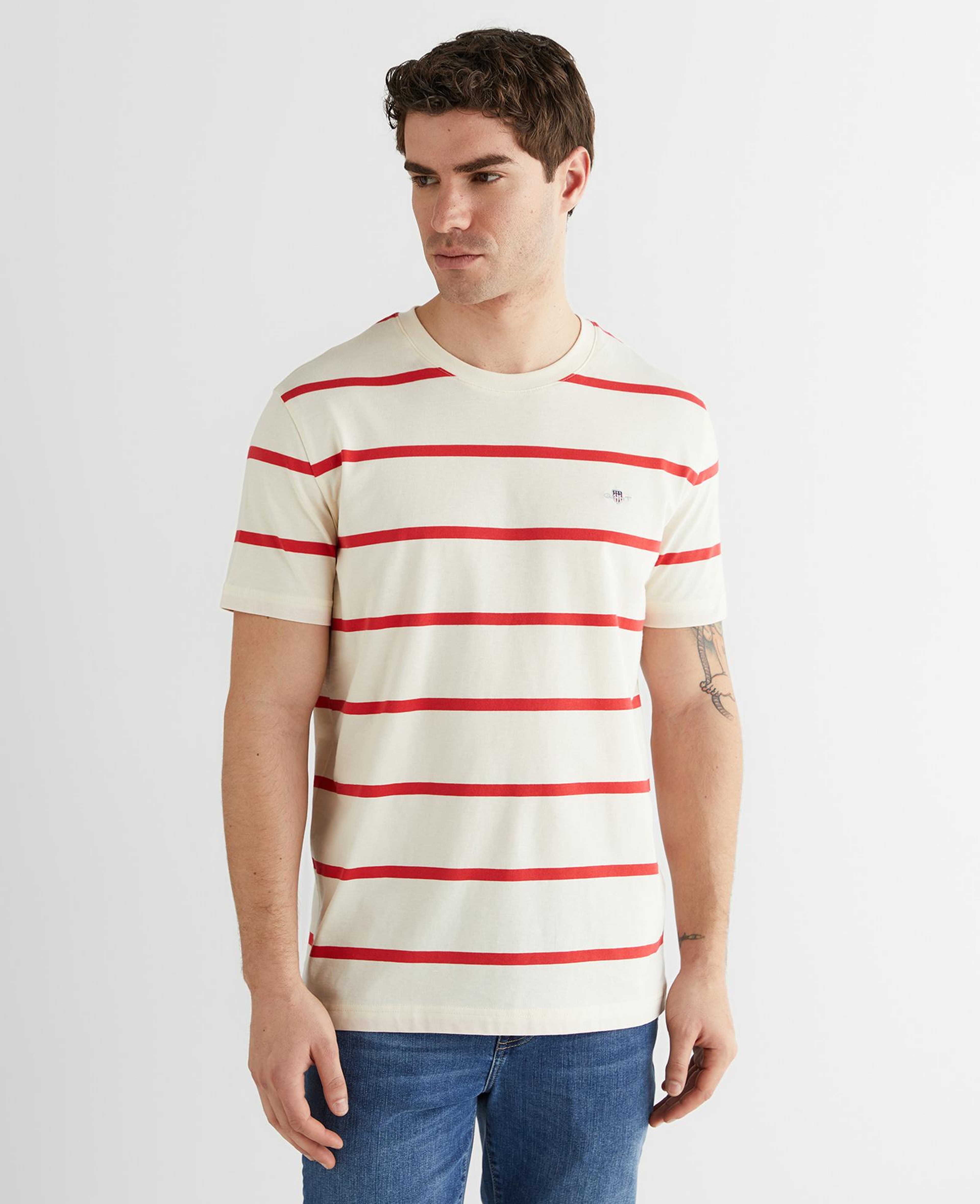 GANT Erkek Krem Renk Bloklu Kısa Kollu Logolu T-Shirt