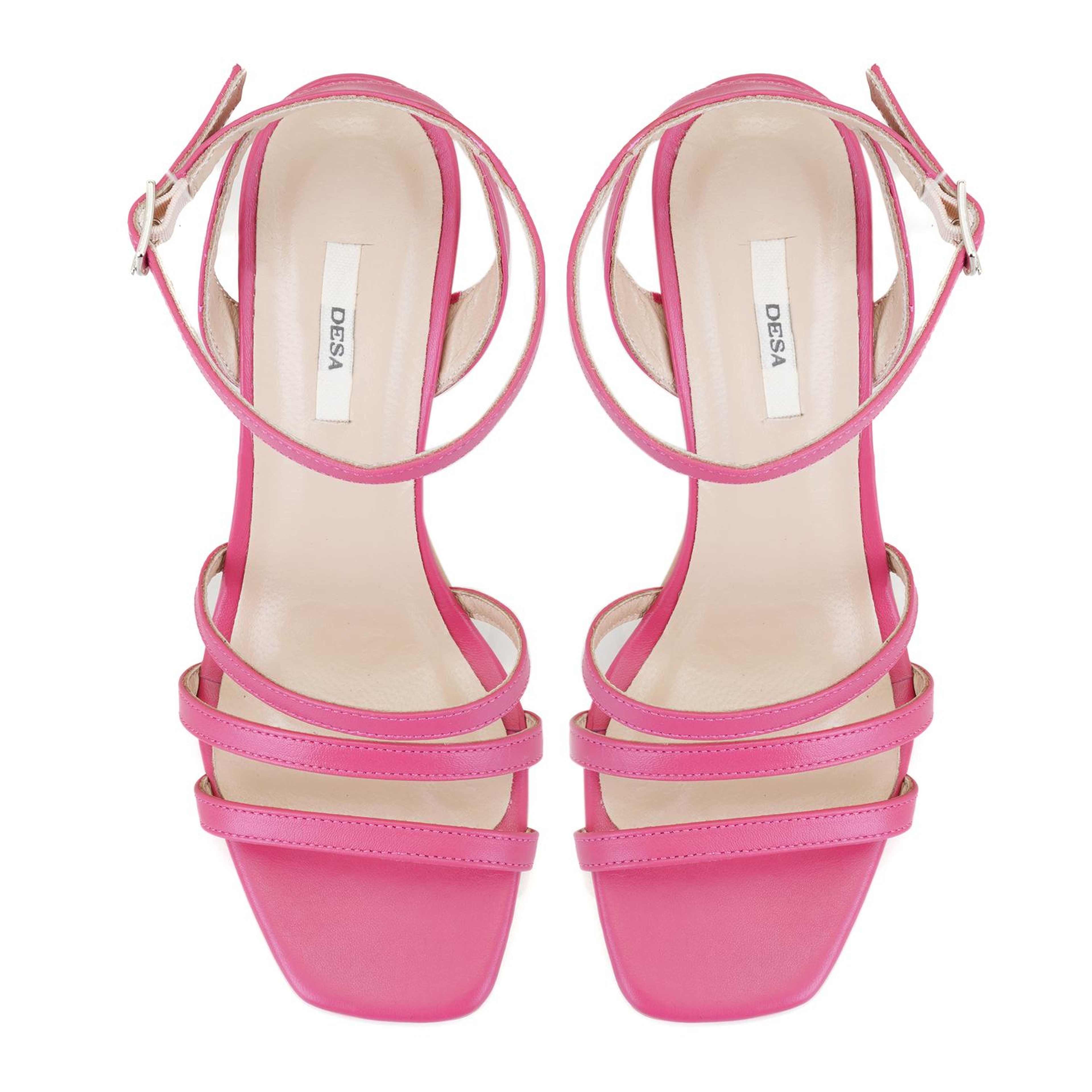 Kadın Pembe Deri Abiye Sandalet