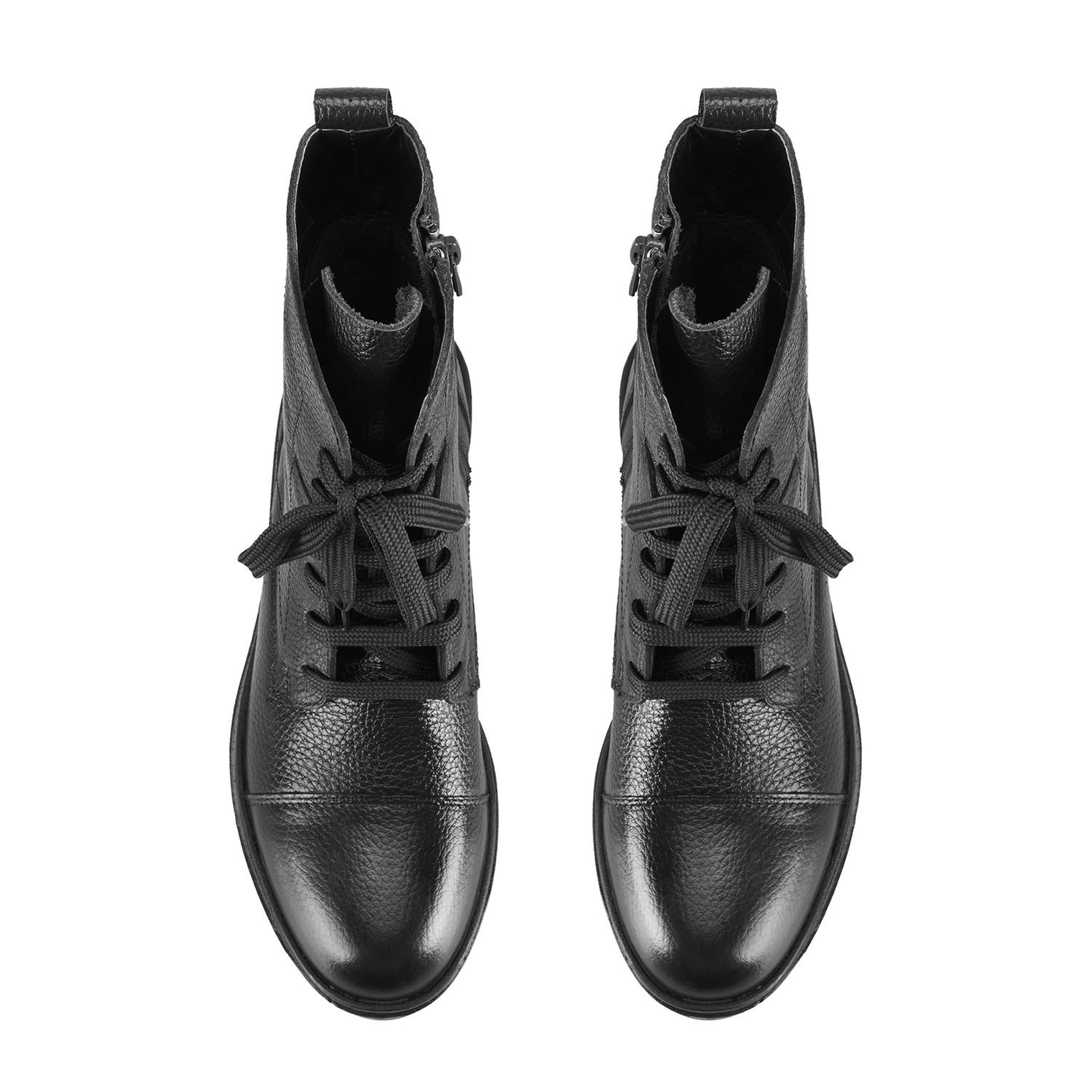 Lias Siyah Kadın Fermuarlı Deri Bot