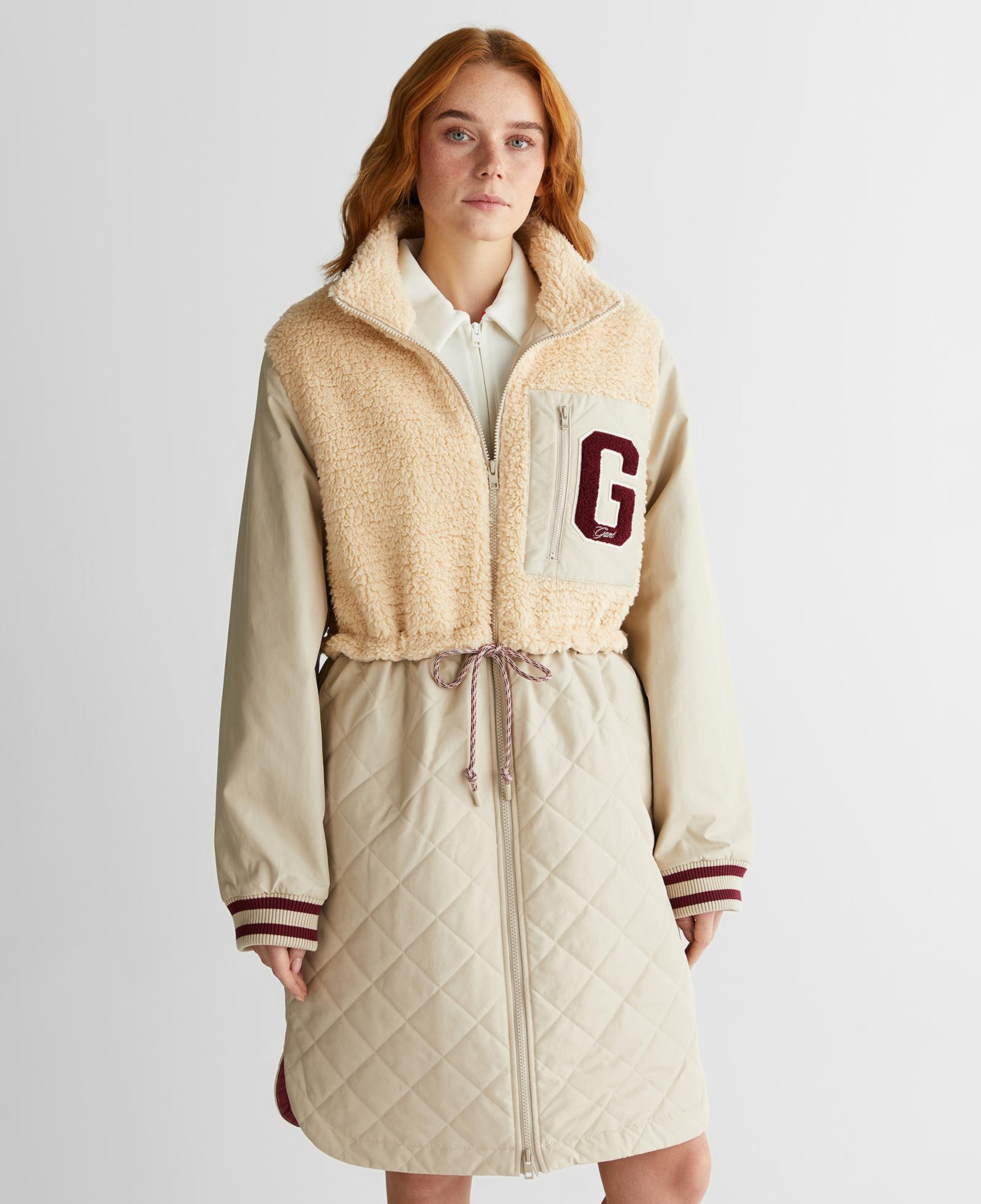 GANT Kadın Krem Polar Detaylı Kapitone İnce Mont