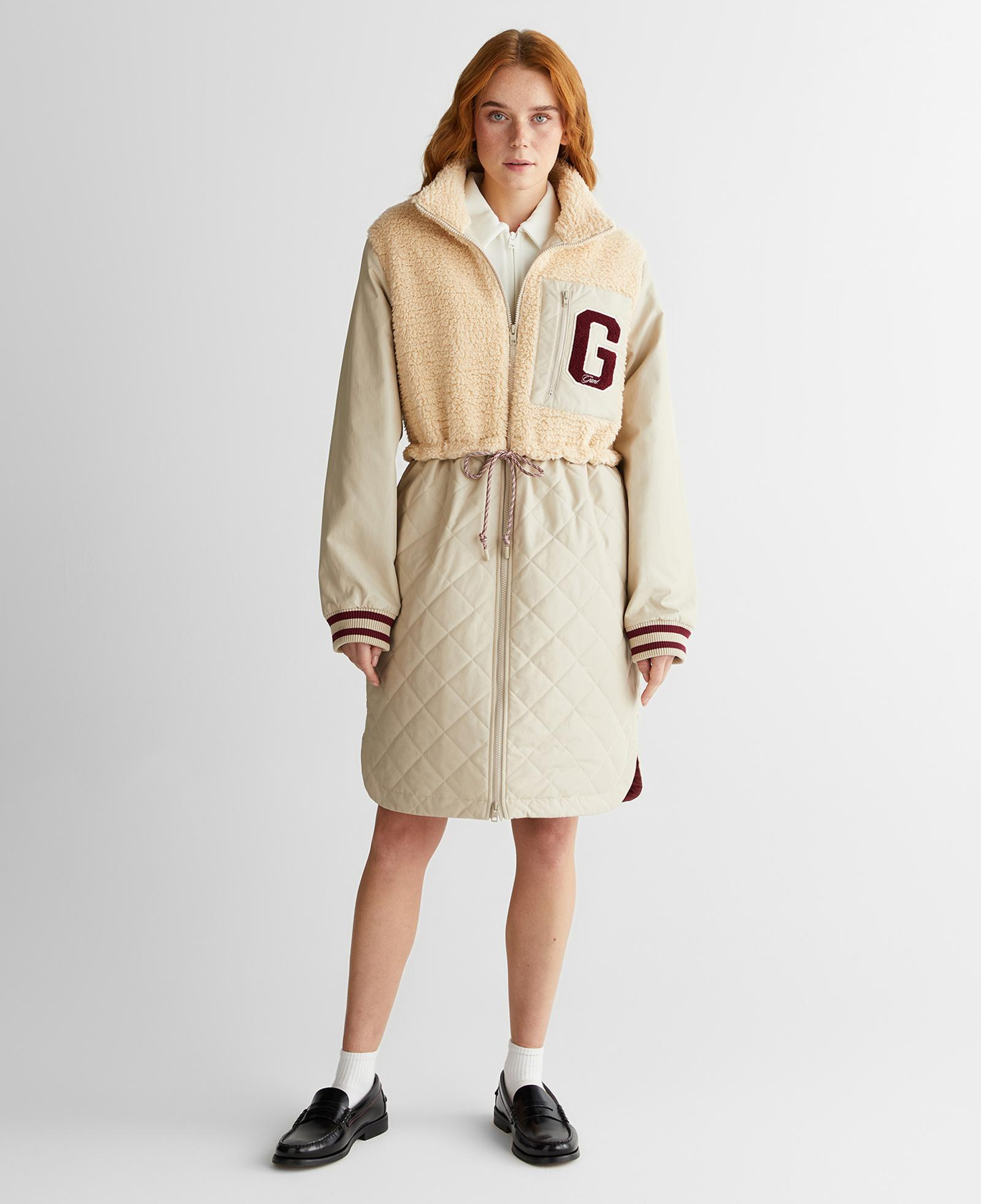 GANT Kadın Krem Polar Detaylı Kapitone İnce Mont