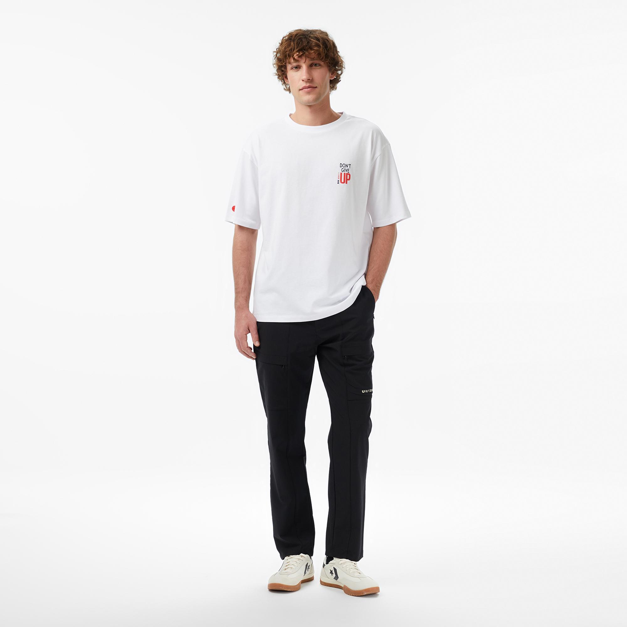 UNITED4 Regular Fit Erkek Beyaz T-Shirt