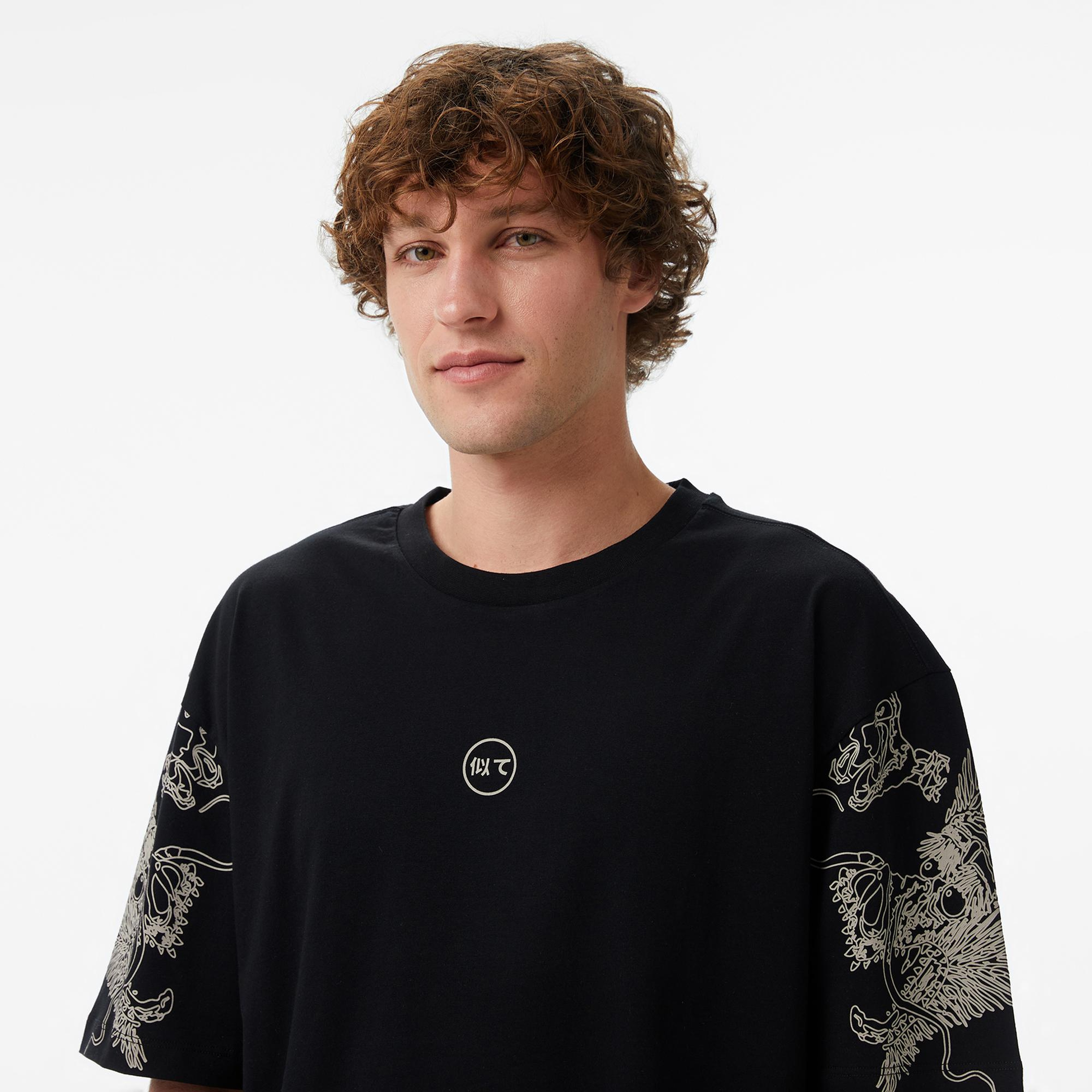 UNITED4 Regular Fit Erkek Siyah T-Shirt