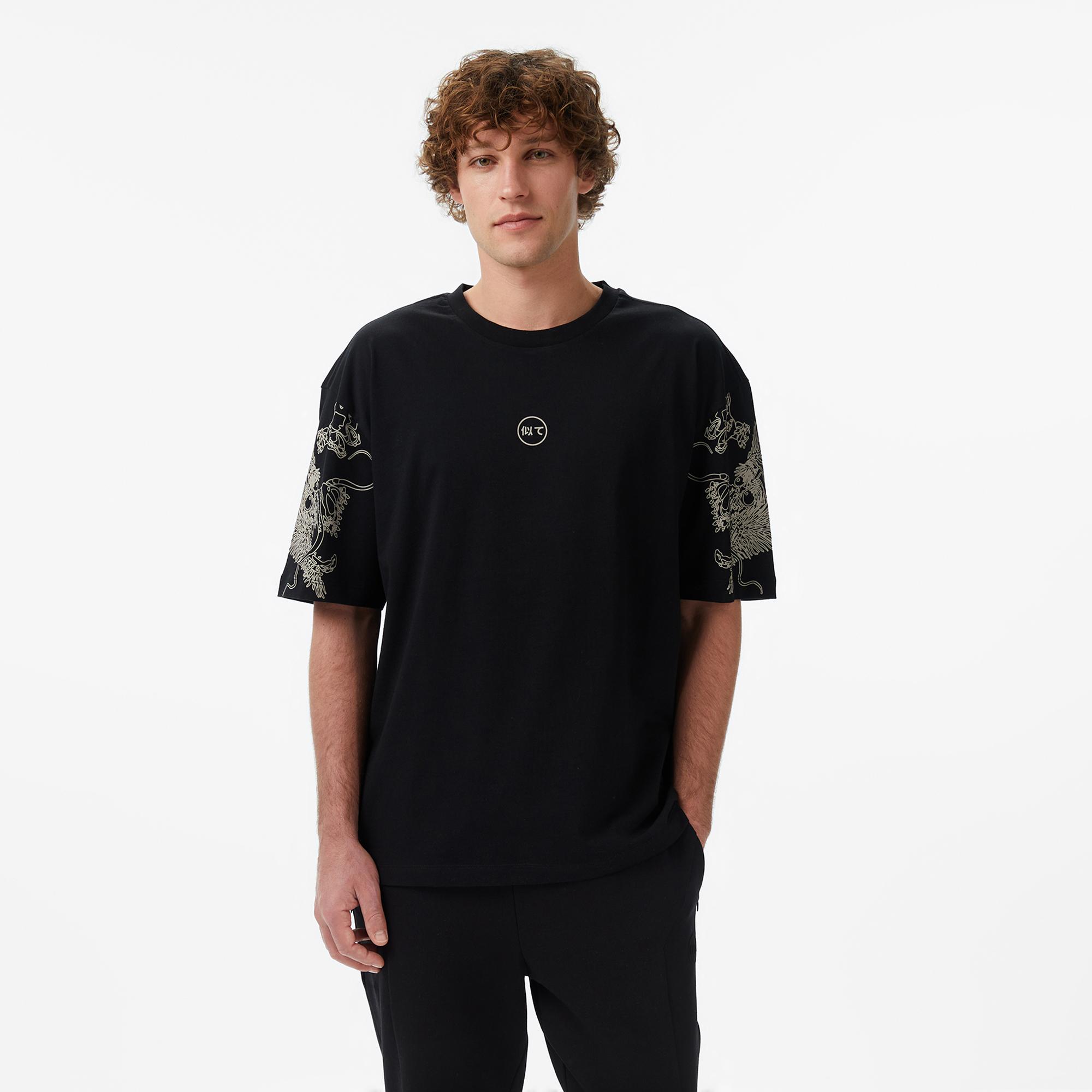 UNITED4 Regular Fit Erkek Siyah T-Shirt