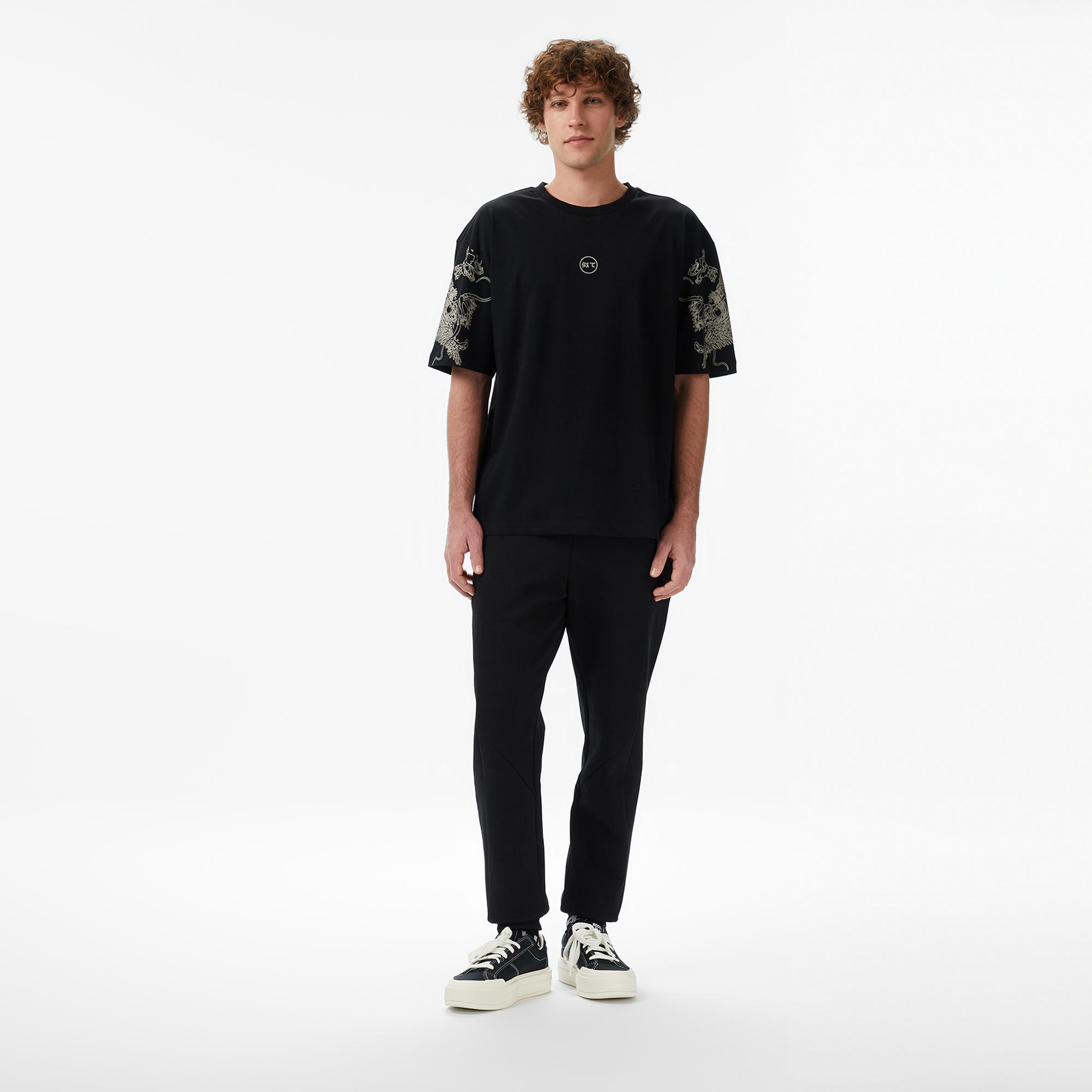 UNITED4 Regular Fit Erkek Siyah T-Shirt