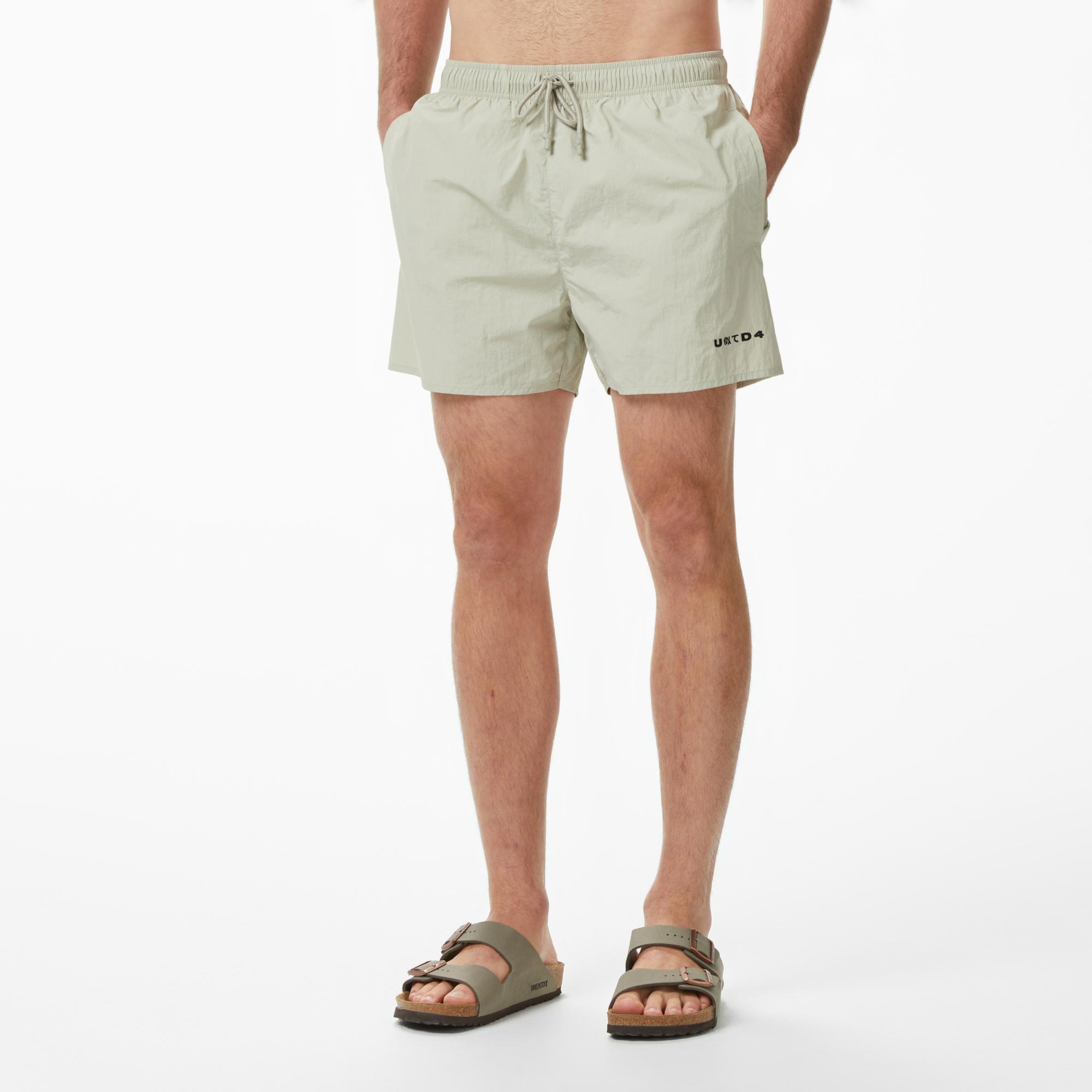 UNITED4 Comfort Fit Erkek Krem Deniz Şortu
