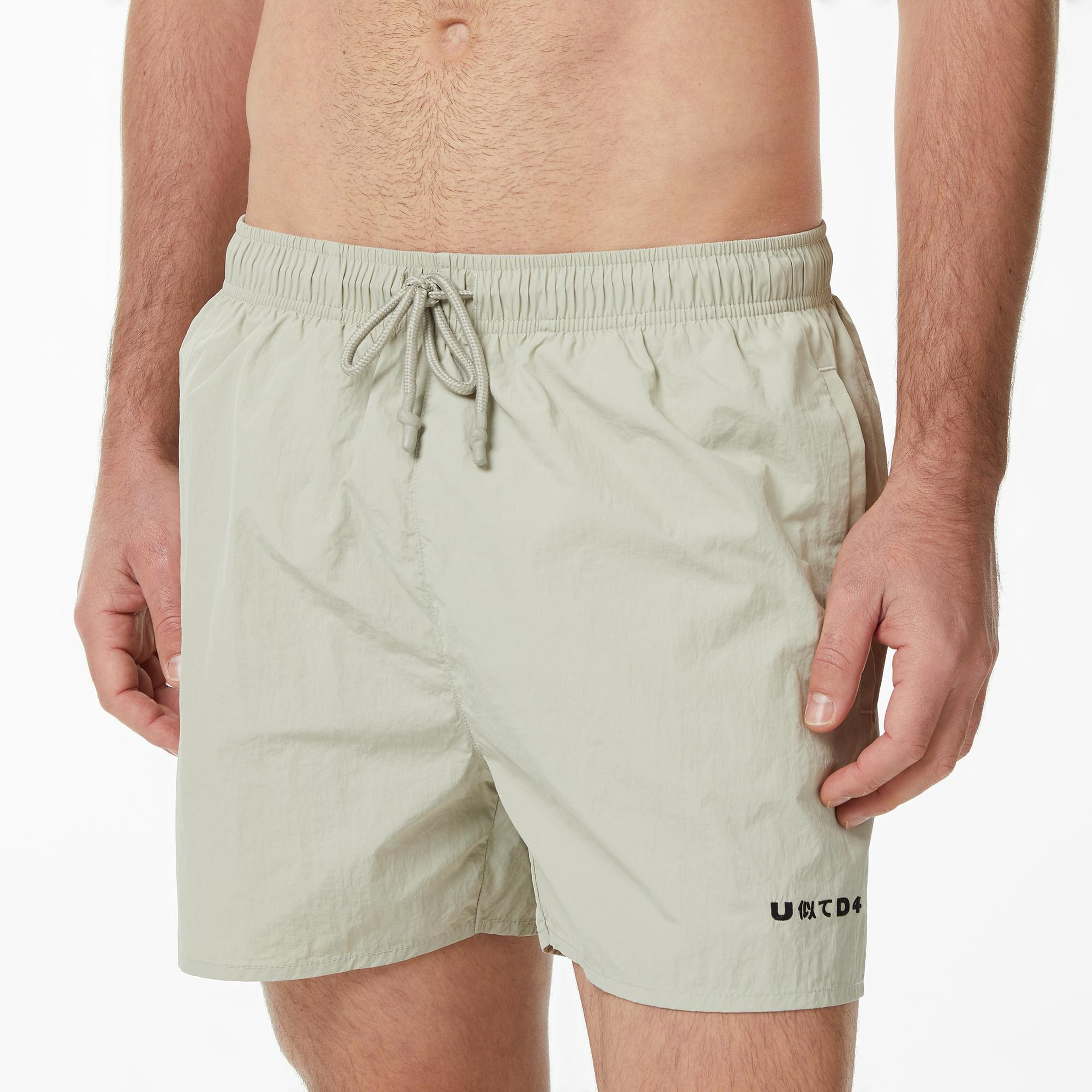 UNITED4 Comfort Fit Erkek Krem Deniz Şortu