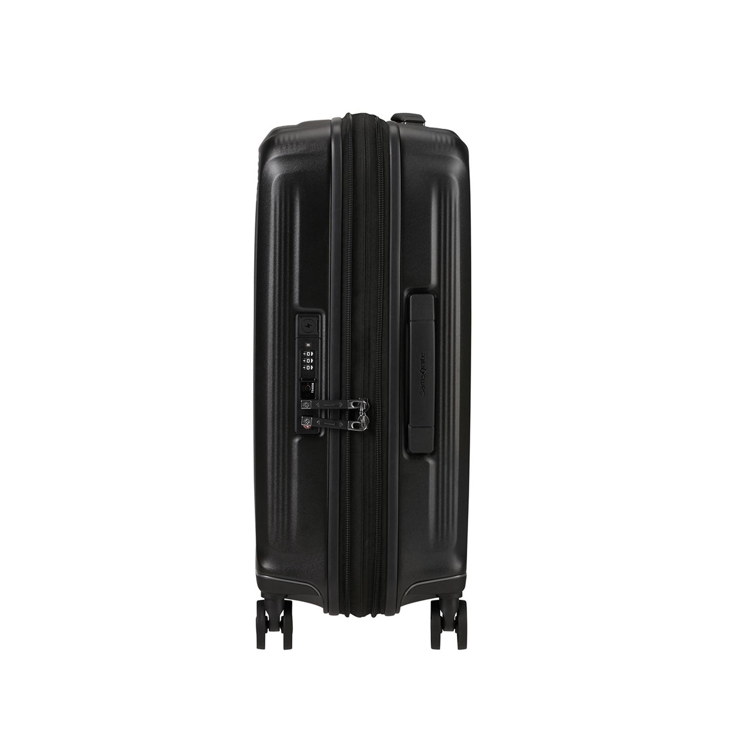 Samsonite Siyah Spinner Nuon Körüklü 4 Tekerlekli 55 cm Kabin Boy Valiz