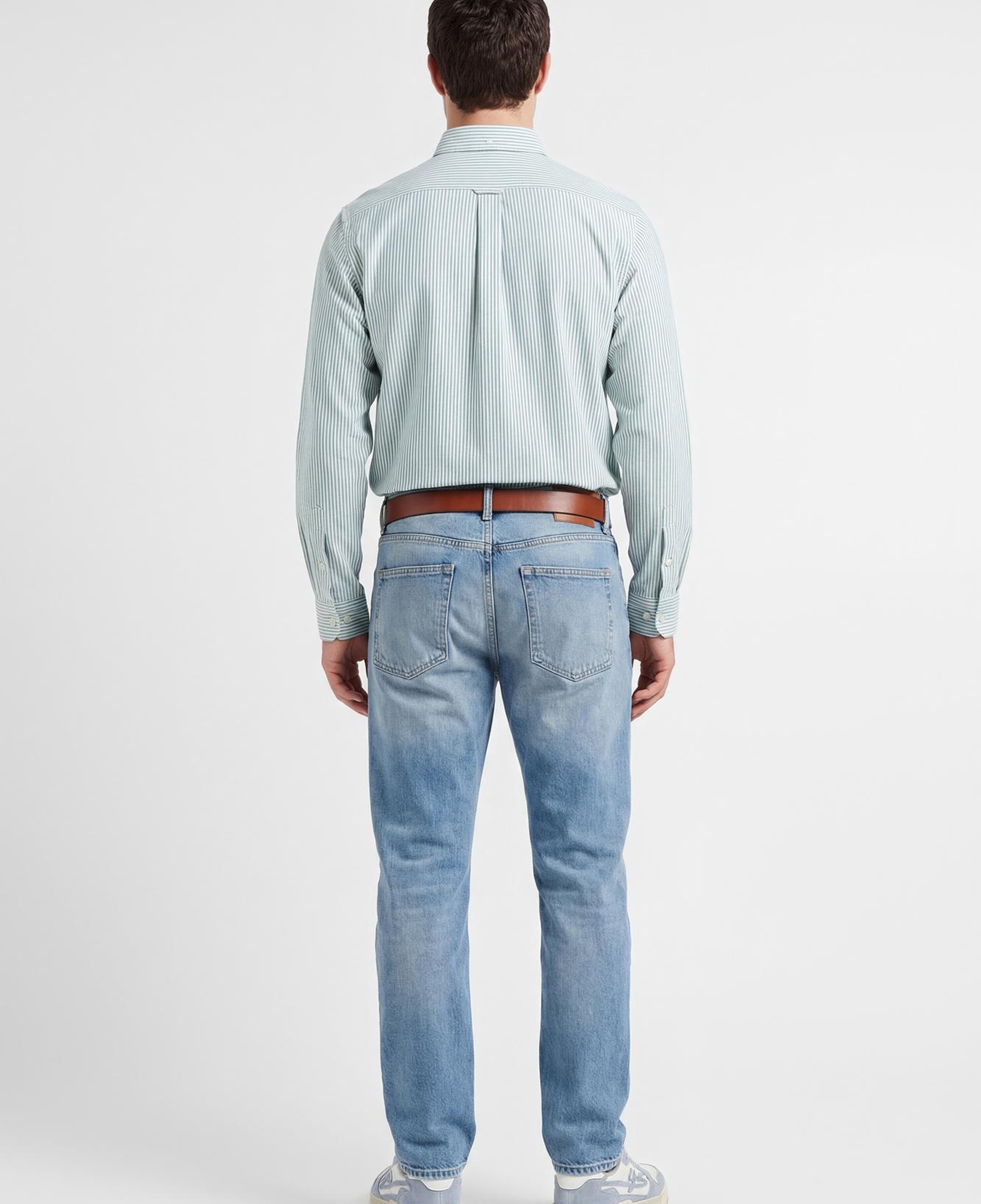 GANT Erkek Yeşil Regular Fit Çizgili Logolu Gömlek