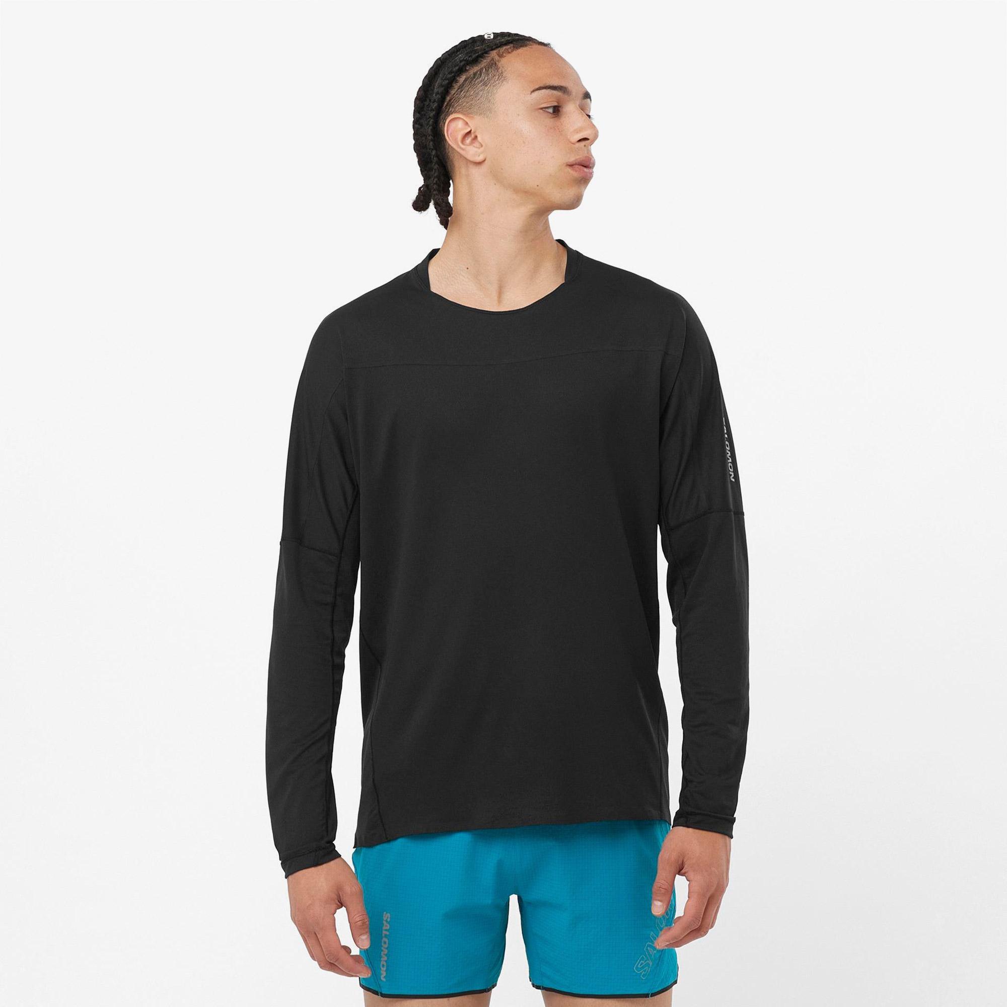 Salomon Sense Aero Ls Erkek Siyah T-Shirt