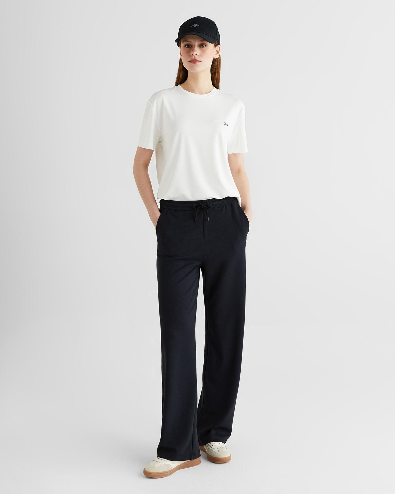 GANT Kadın Beyaz Bisiklet Yaka Regular Fit T-Shirt