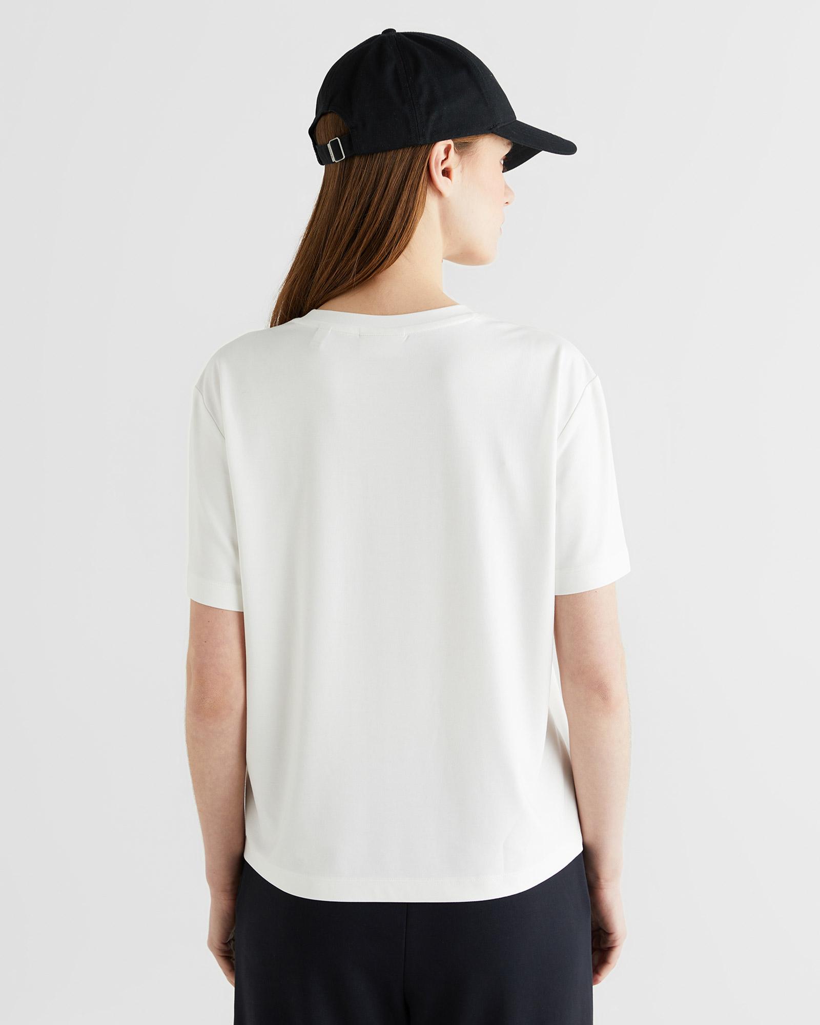 GANT Kadın Beyaz Bisiklet Yaka Regular Fit T-Shirt