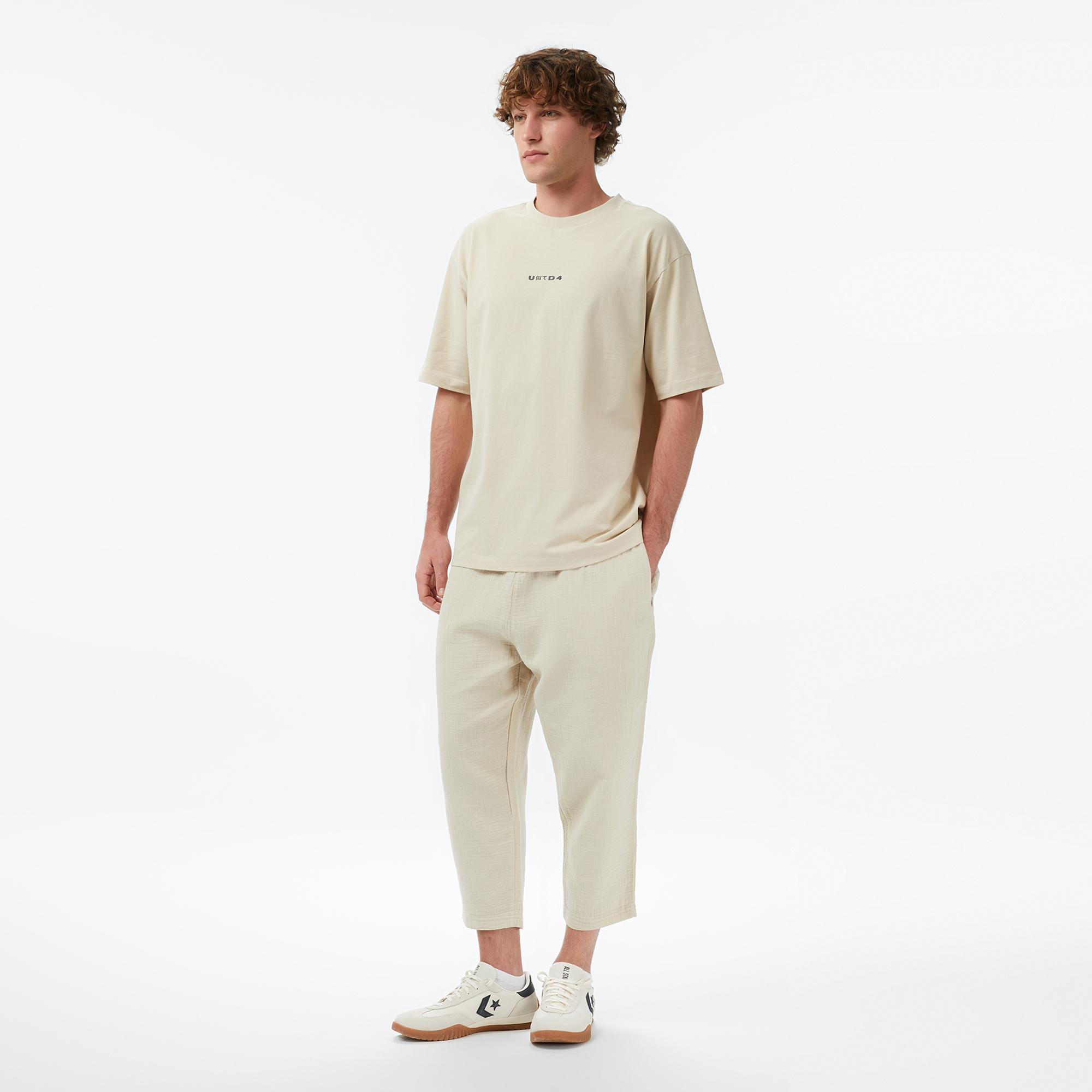 UNITED4 Regular Fit Erkek Krem T-Shirt