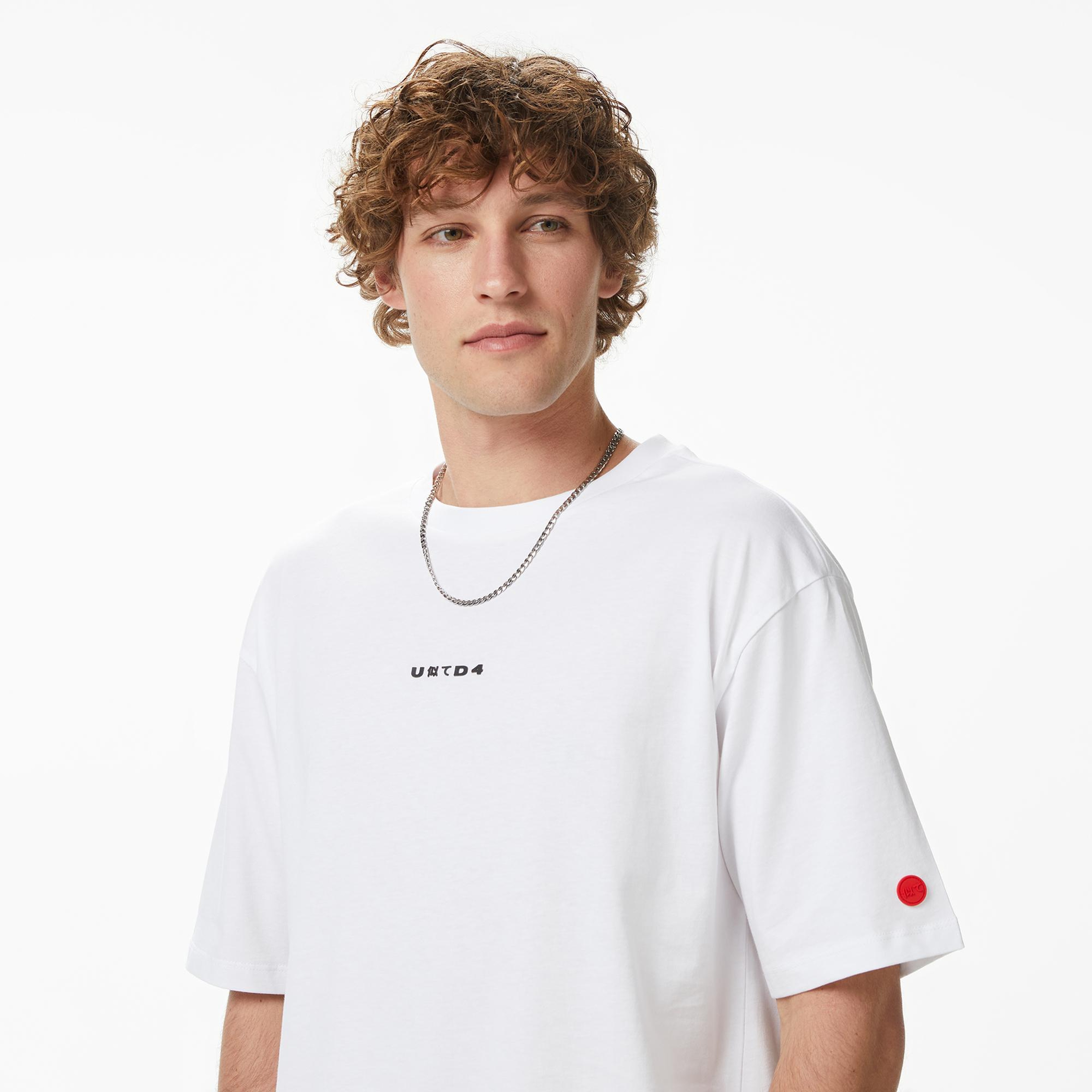 UNITED4 Regular Fit Erkek Beyaz T-Shirt