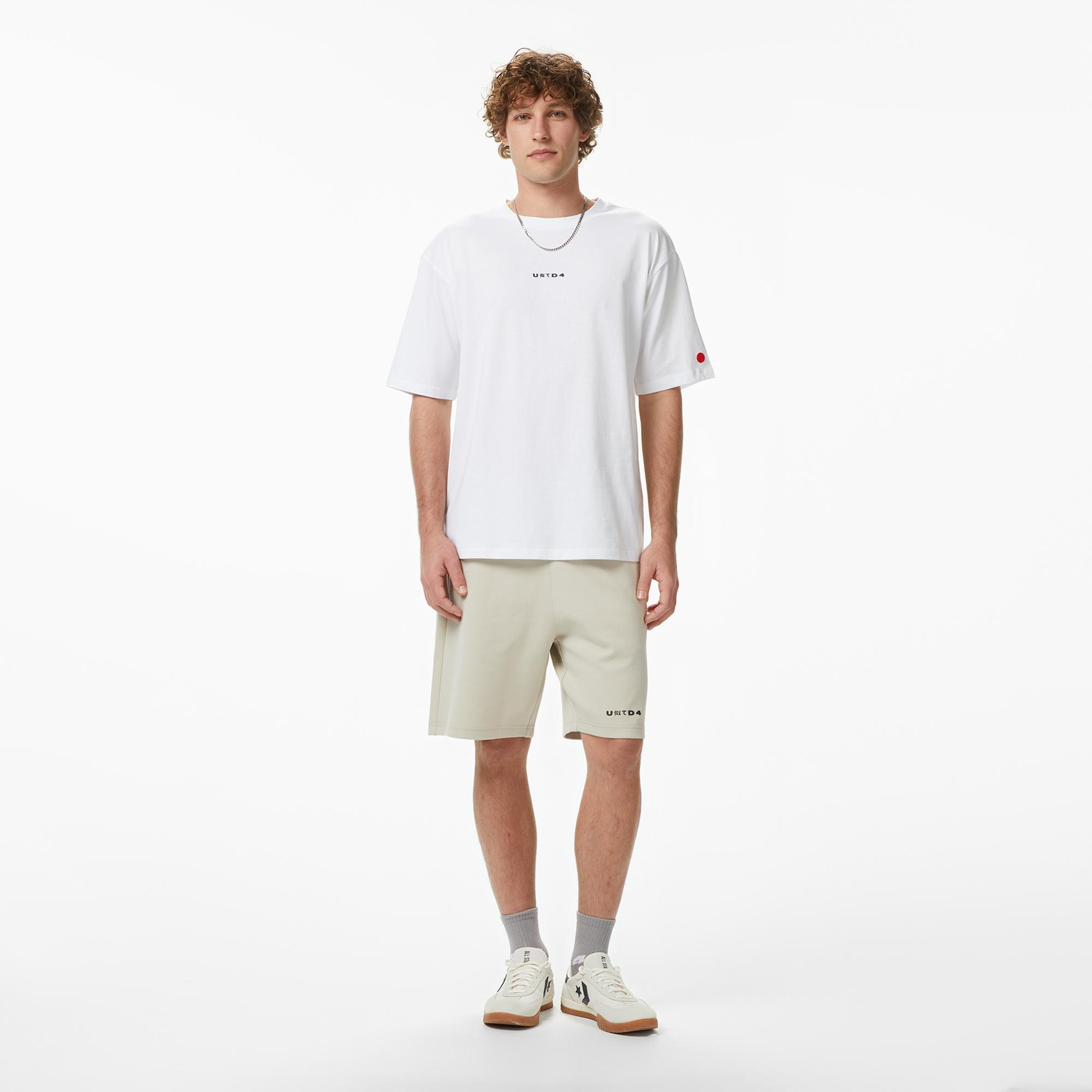 UNITED4 Regular Fit Erkek Beyaz T-Shirt