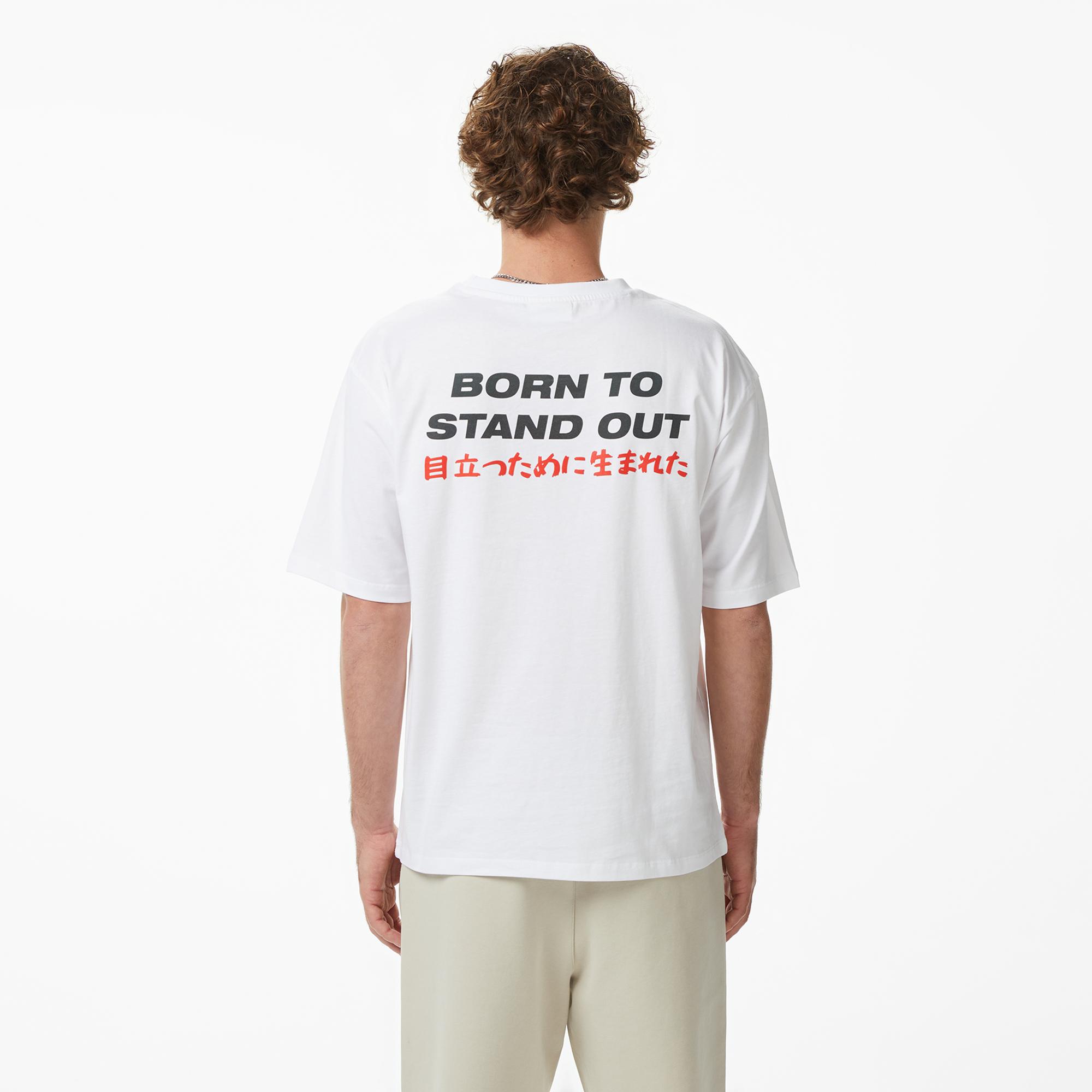 UNITED4 Regular Fit Erkek Beyaz T-Shirt