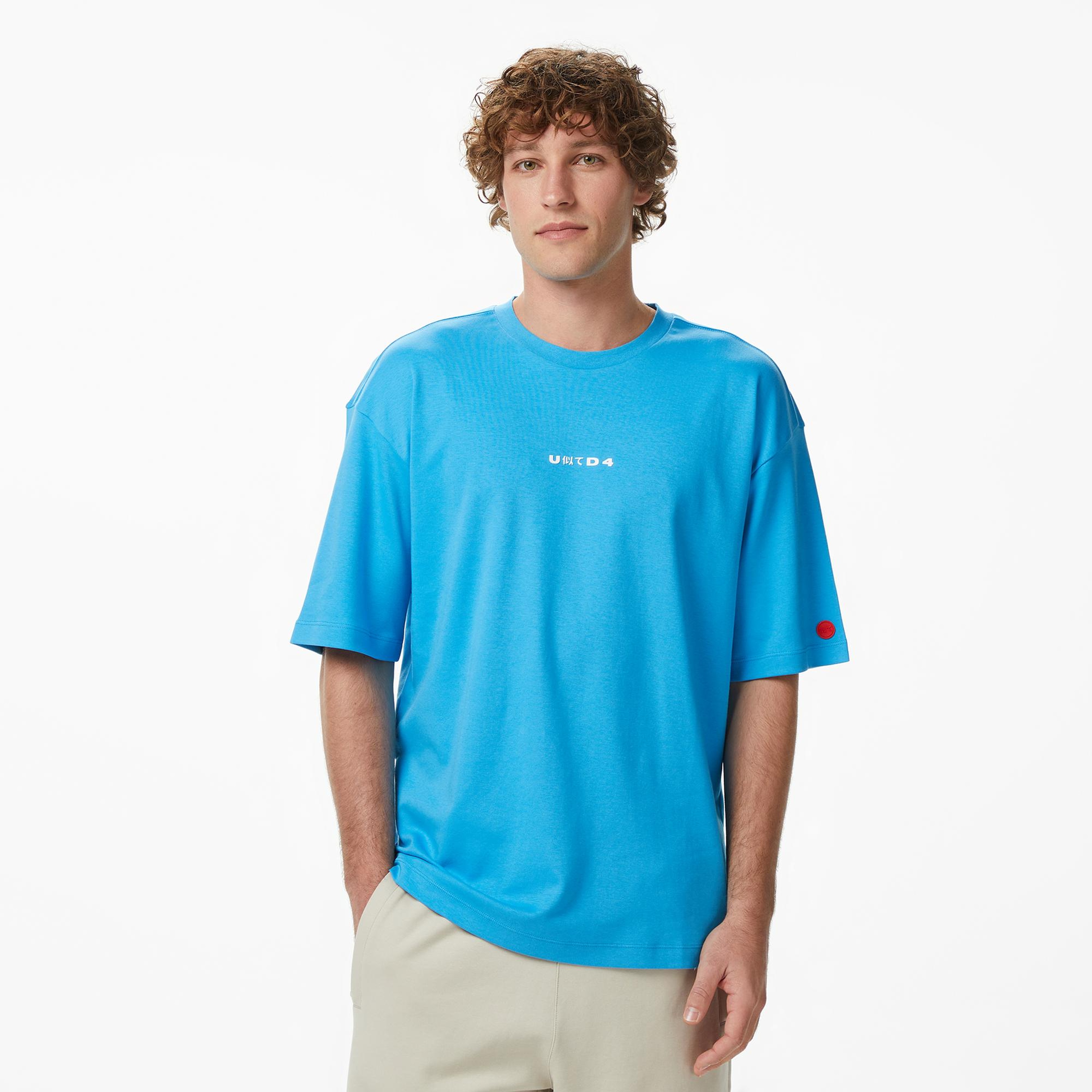 UNITED4 Regular Fit Erkek Mavi T-Shirt