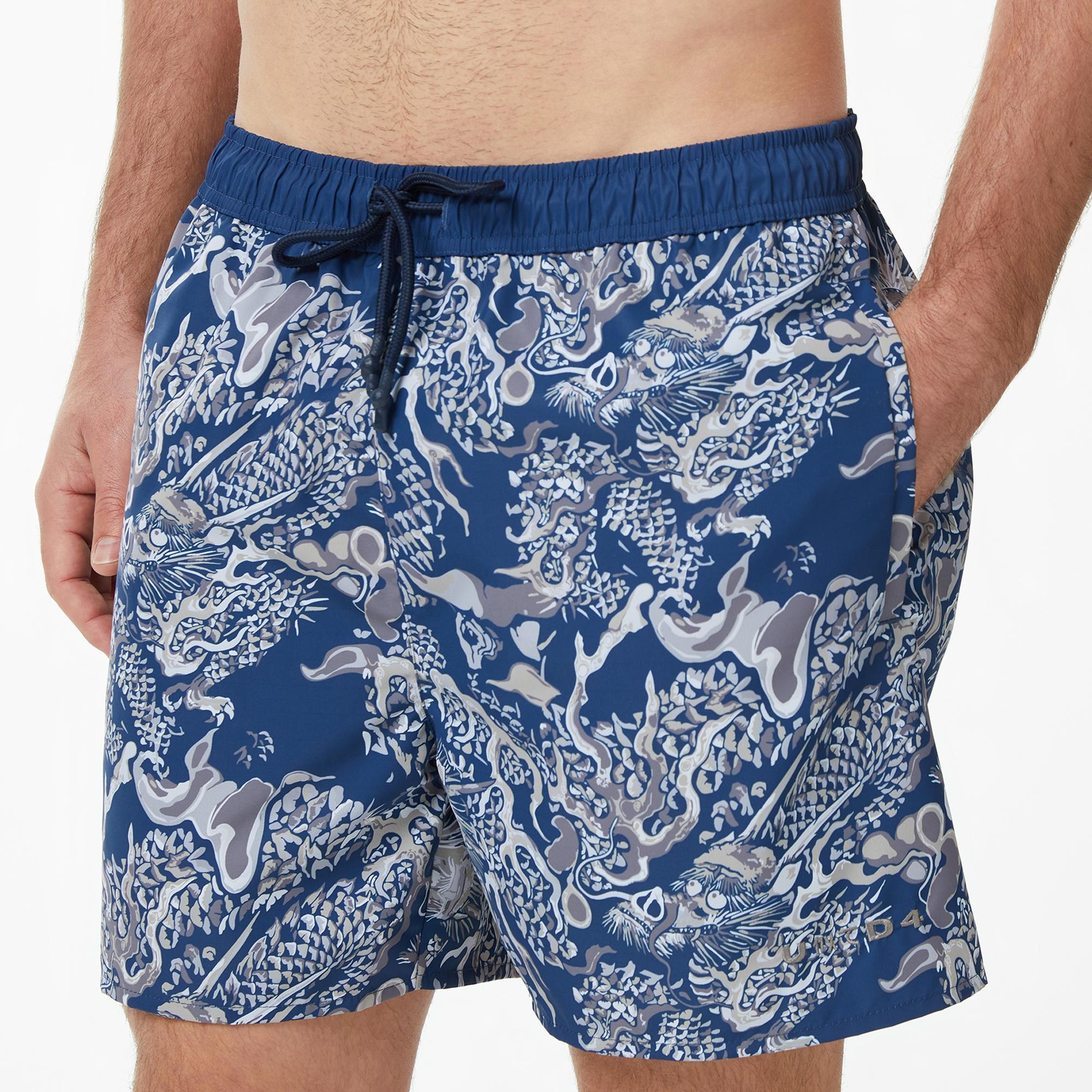 UNITED4 Comfort Fit Erkek Lacivert Deniz Şortu