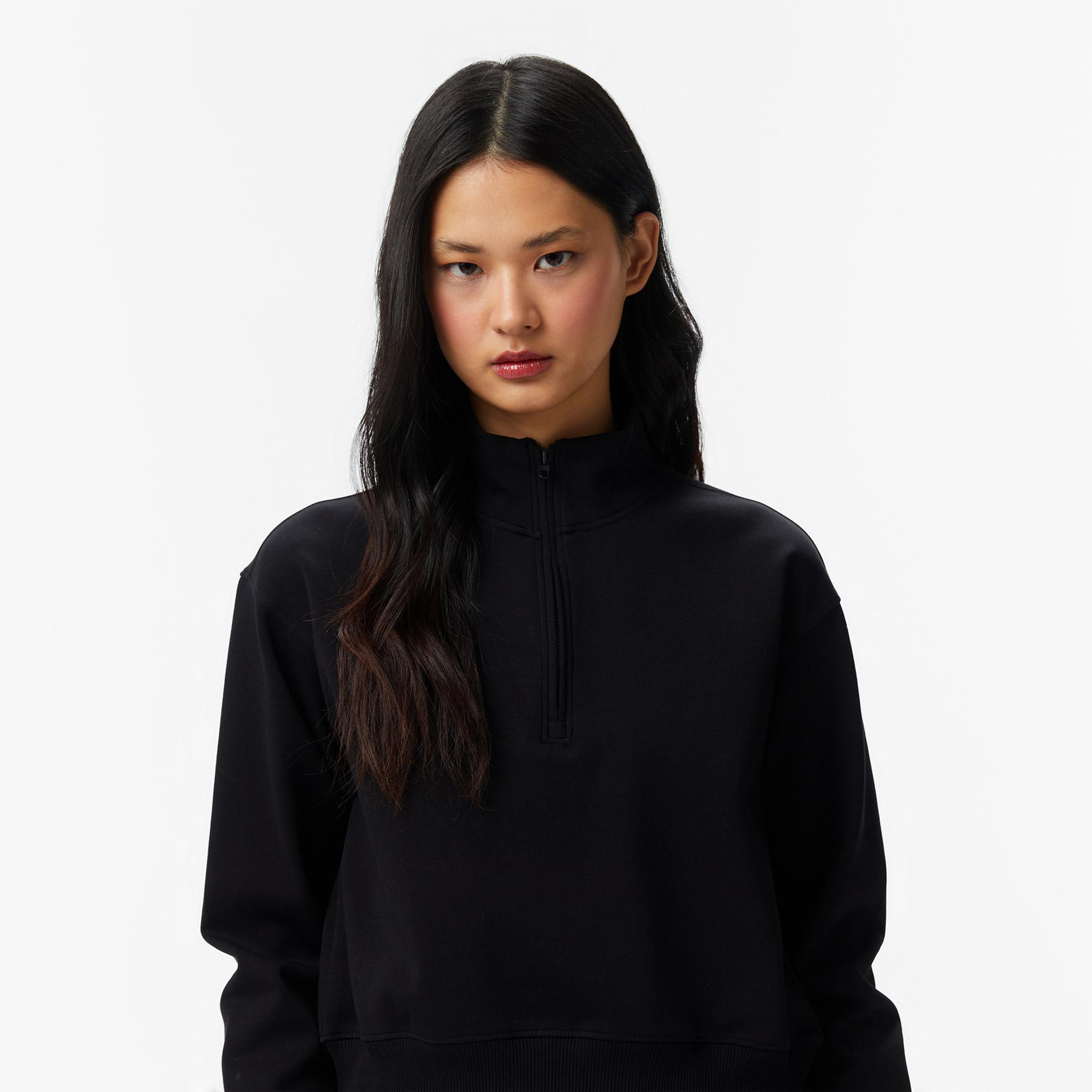 UNITED4 Regular Fit Kadın Siyah Sweatshirt