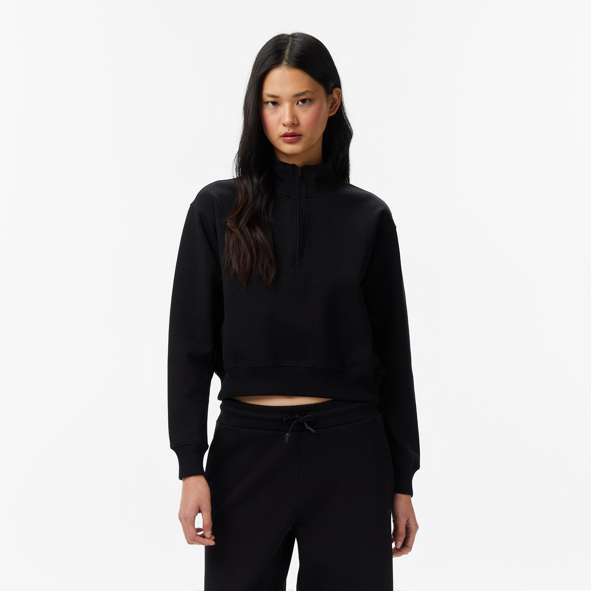 UNITED4 Regular Fit Kadın Siyah Sweatshirt