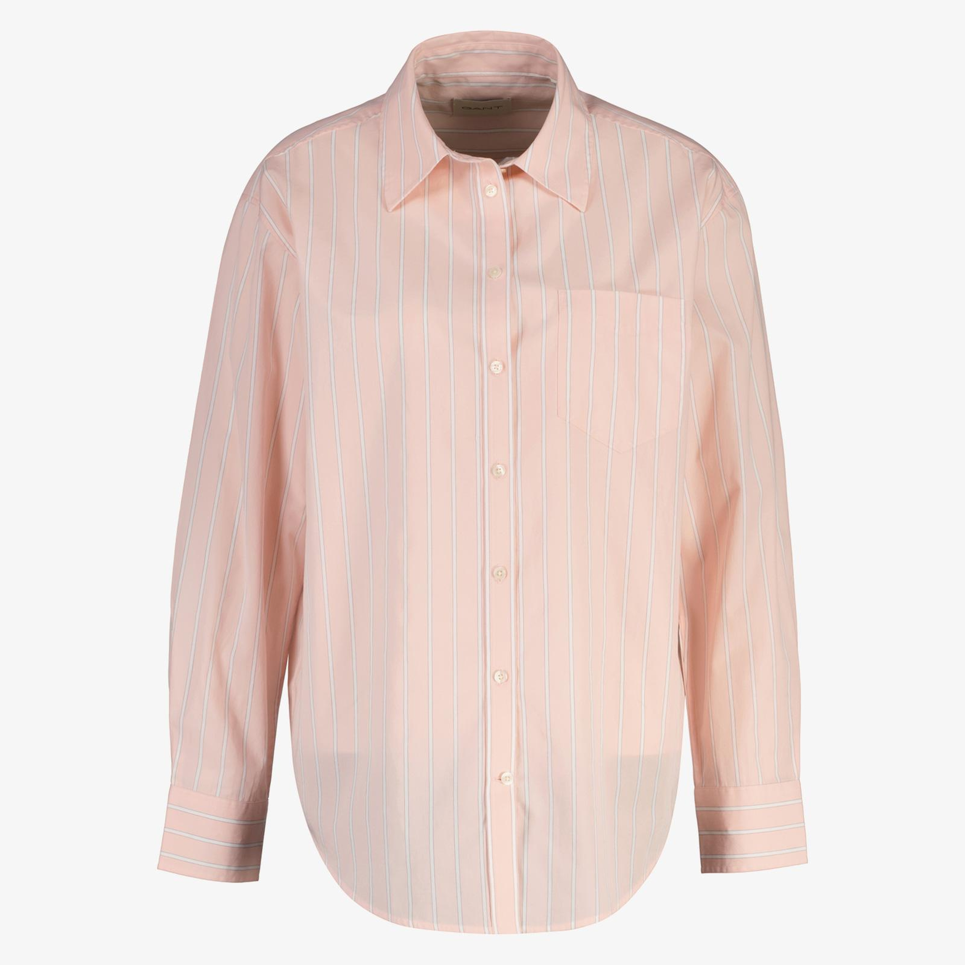 GANT Kadın Pembe Relaxed Fit Çizgili Gömlek