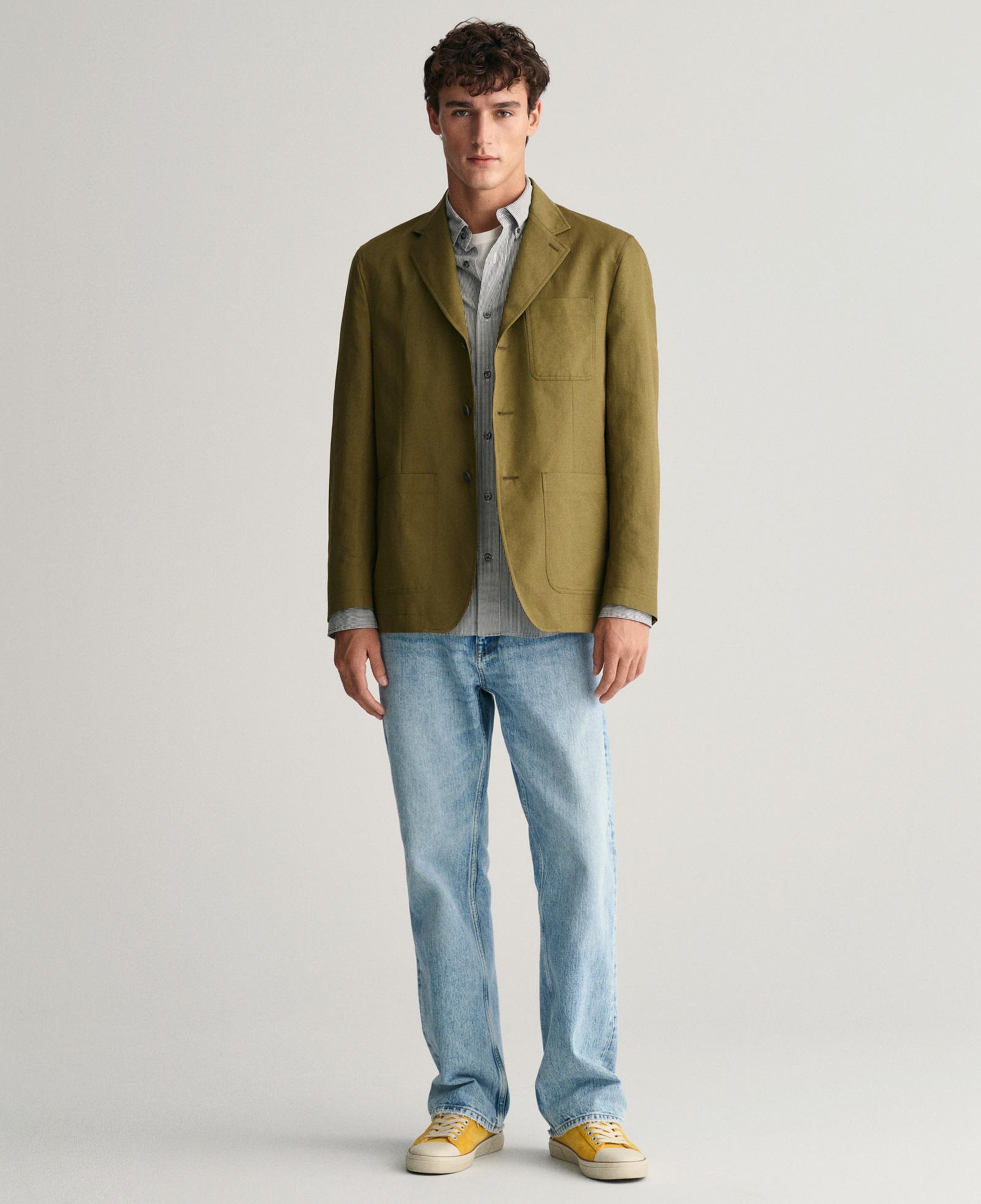 GANT Erkek Siyah Regular Fit Düğmeli Yaka Çizgili Gömlek