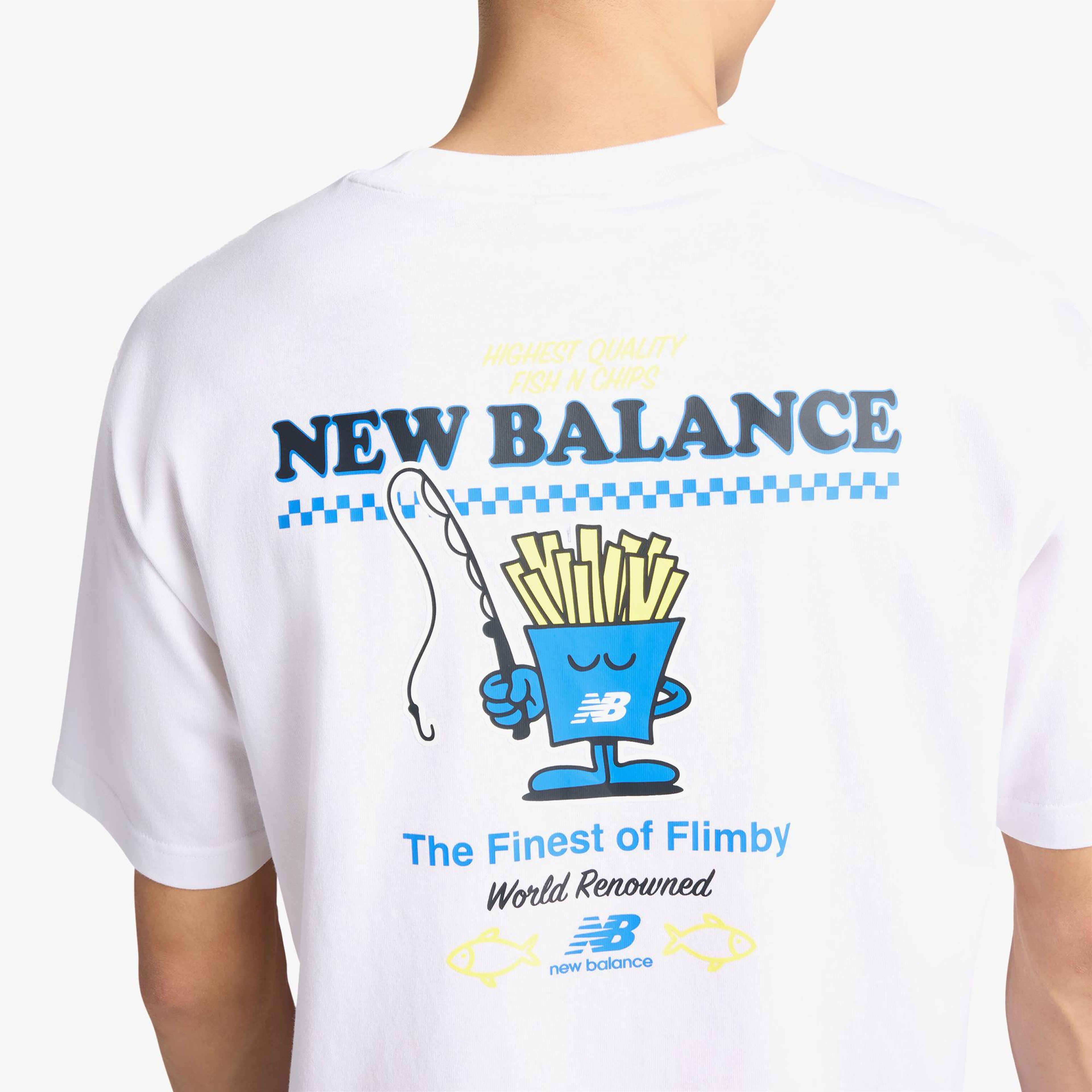 New Balance Fish and Chips Erkek Beyaz T-Shirt