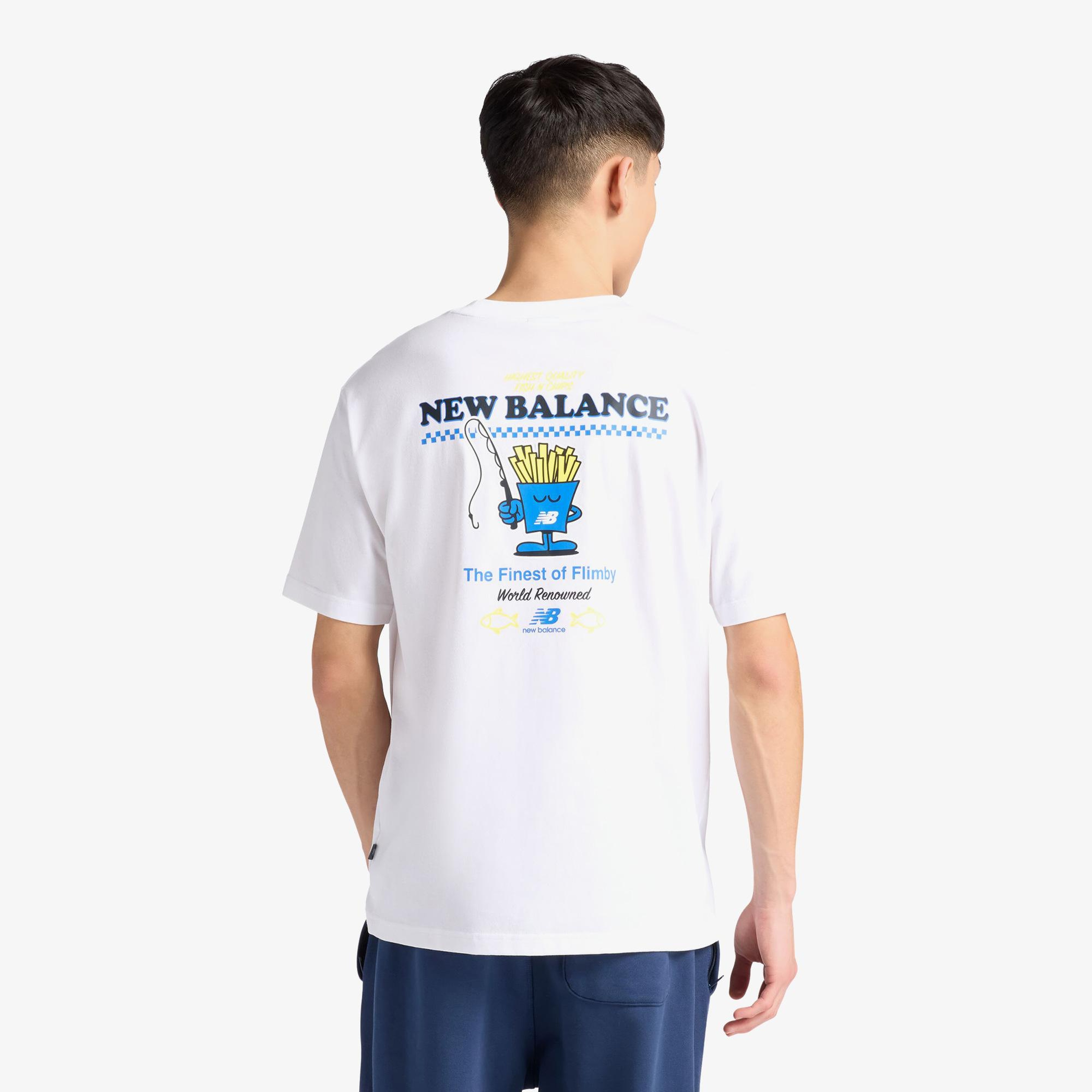New Balance Fish and Chips Erkek Beyaz T-Shirt