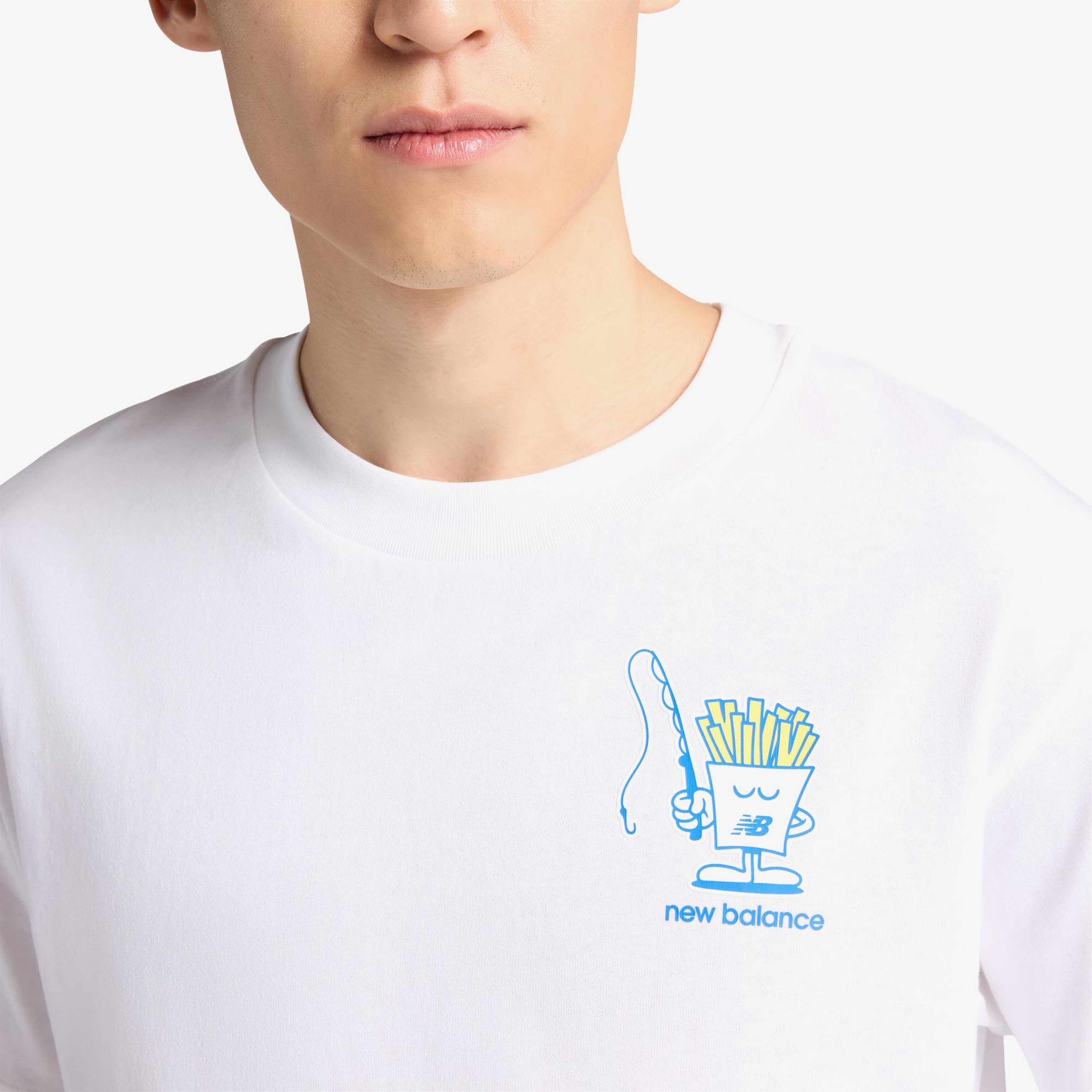 New Balance Fish and Chips Erkek Beyaz T-Shirt