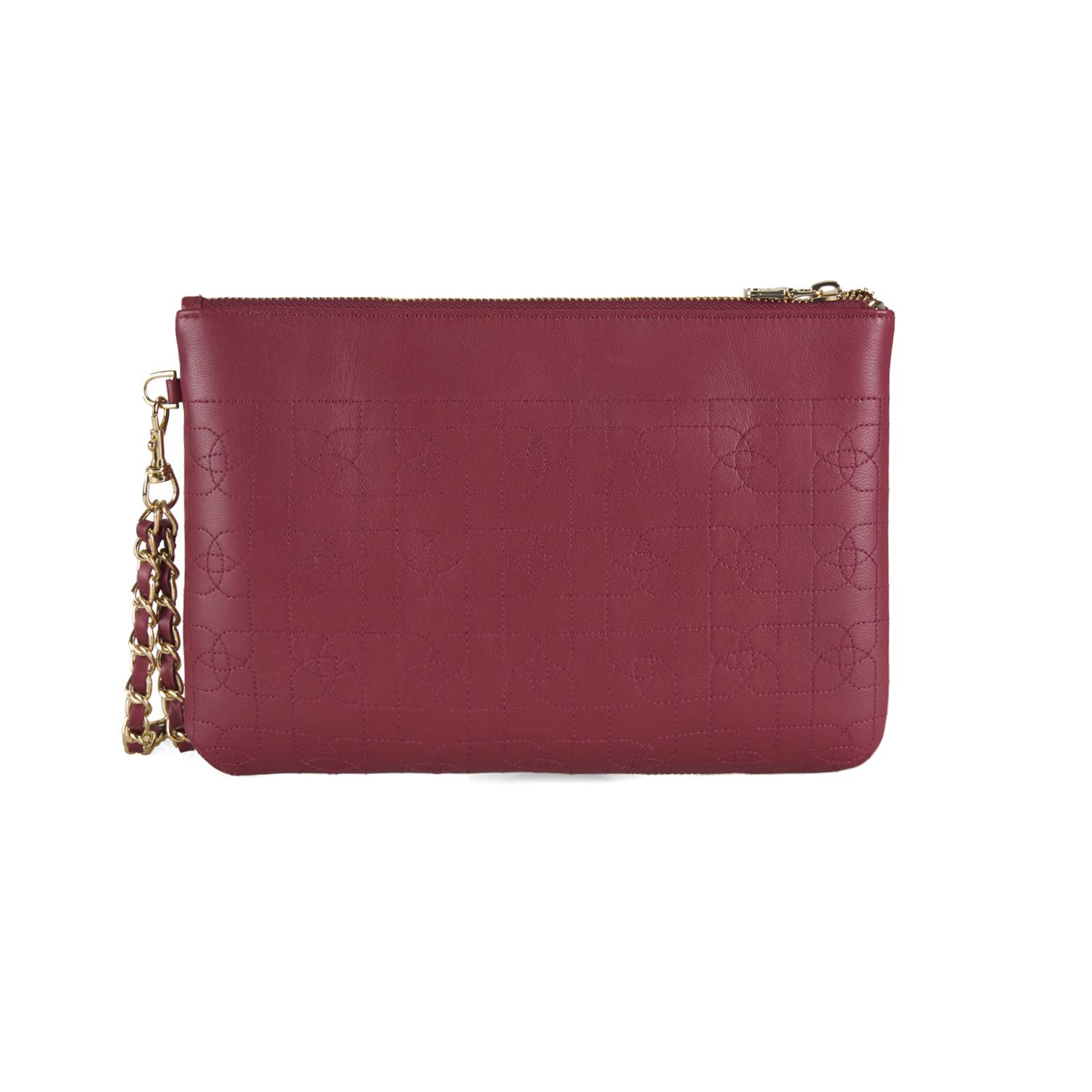 Vionya Bordo Nakışlı El Çantası