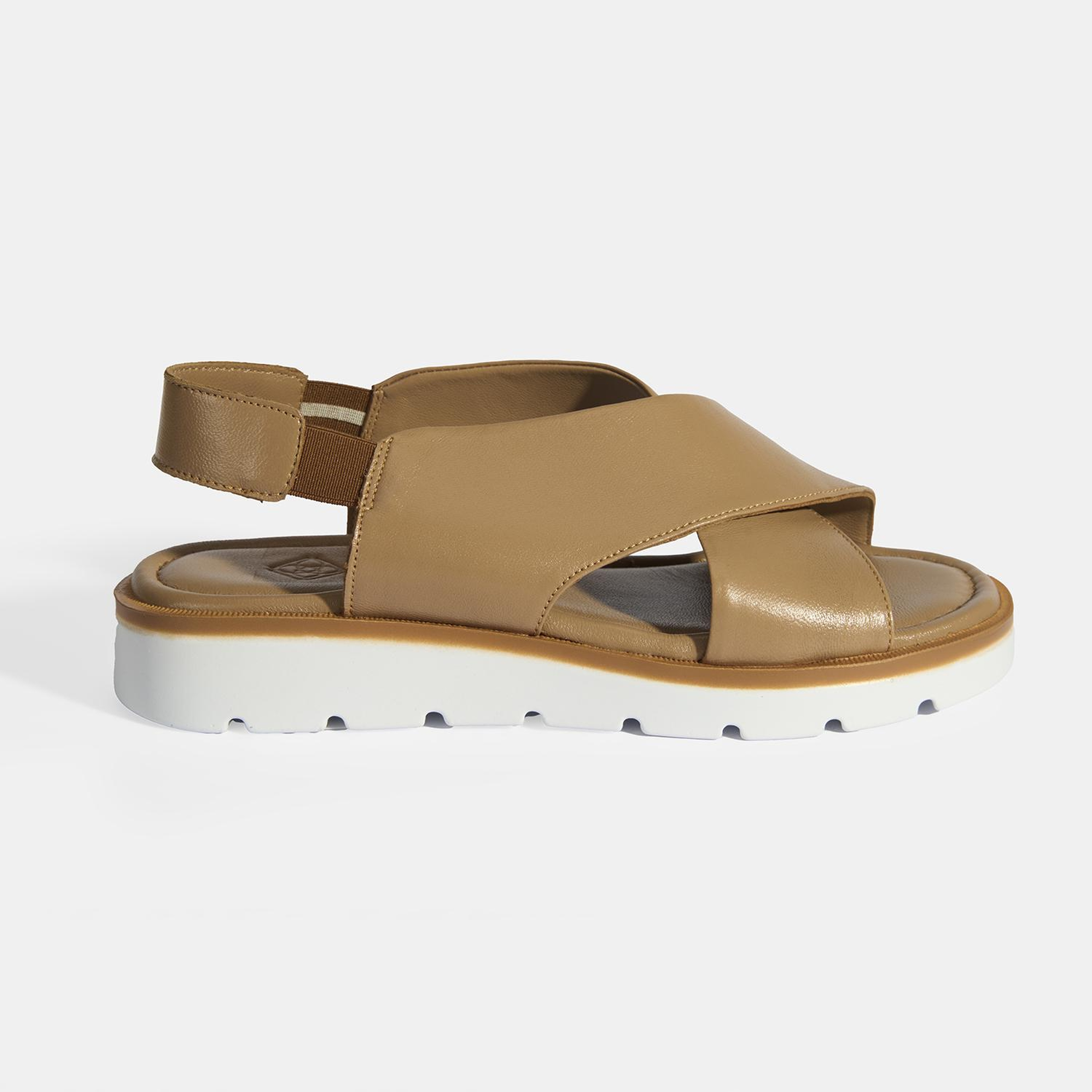 Taba Kadın Lastik Bantlı Deri Sandalet