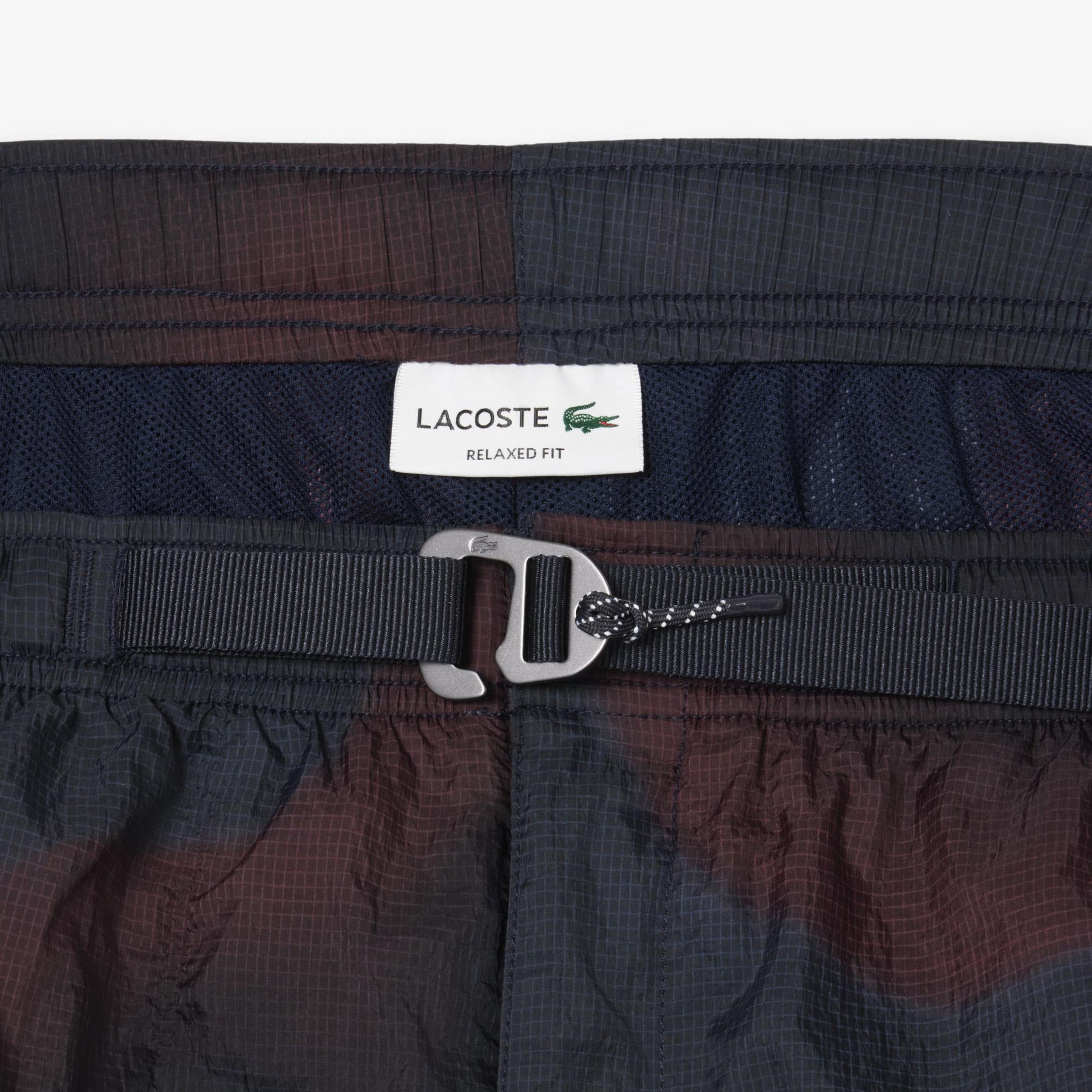 Lacoste Ombre Print Naylon Erkek Bordo Şort