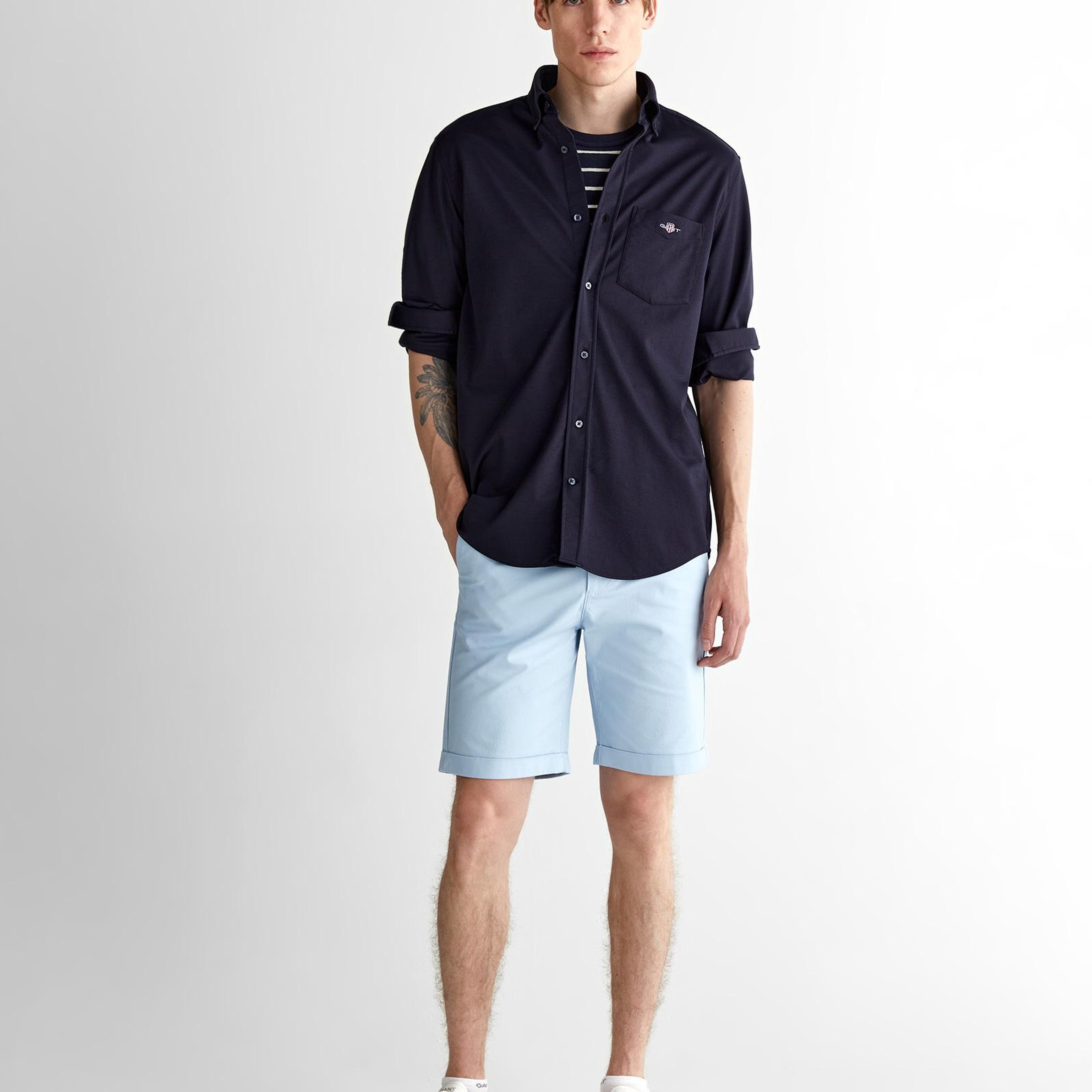 GANT Erkek Lacivert Regular Fit Düğmeli Yaka Gömlek