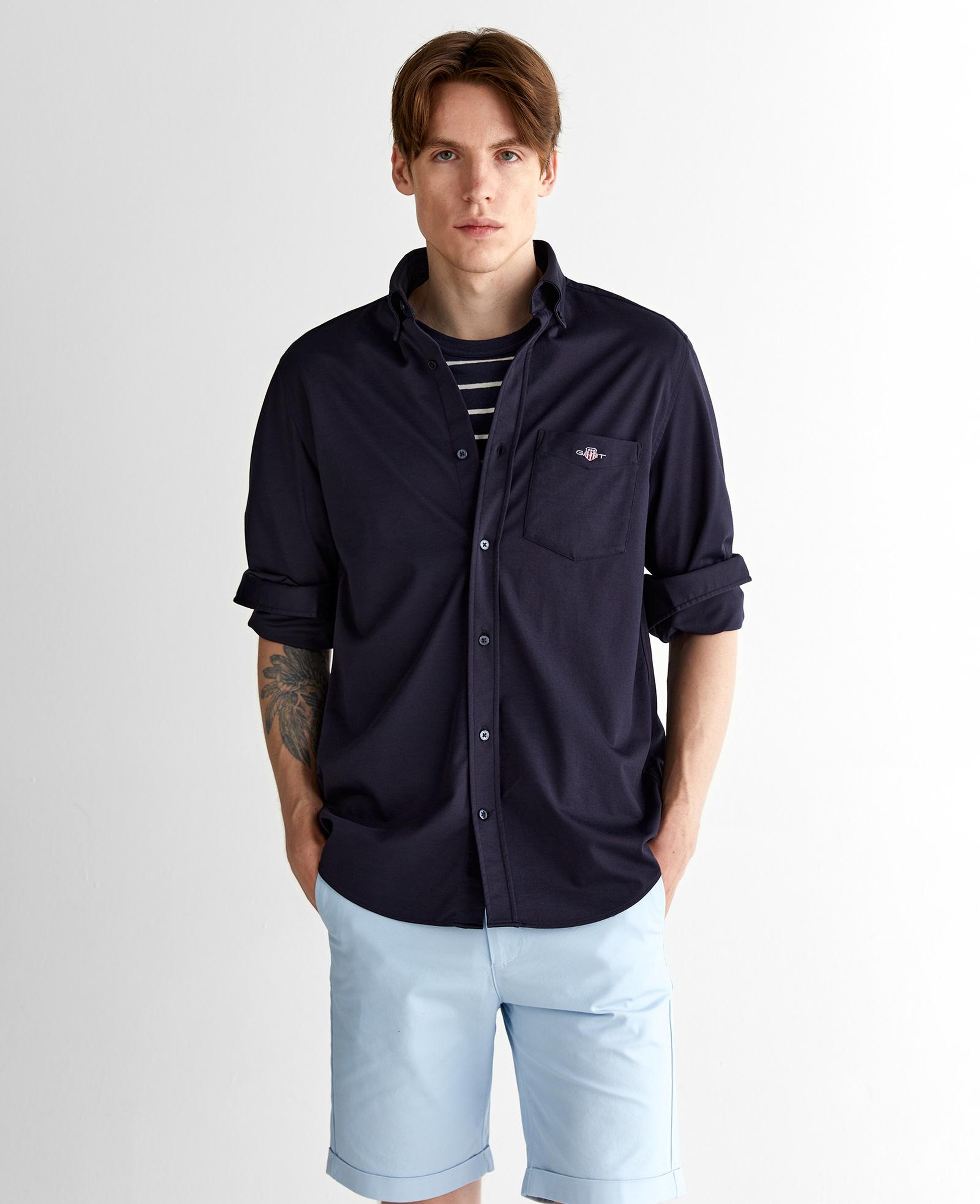 GANT Erkek Lacivert Regular Fit Düğmeli Yaka Gömlek