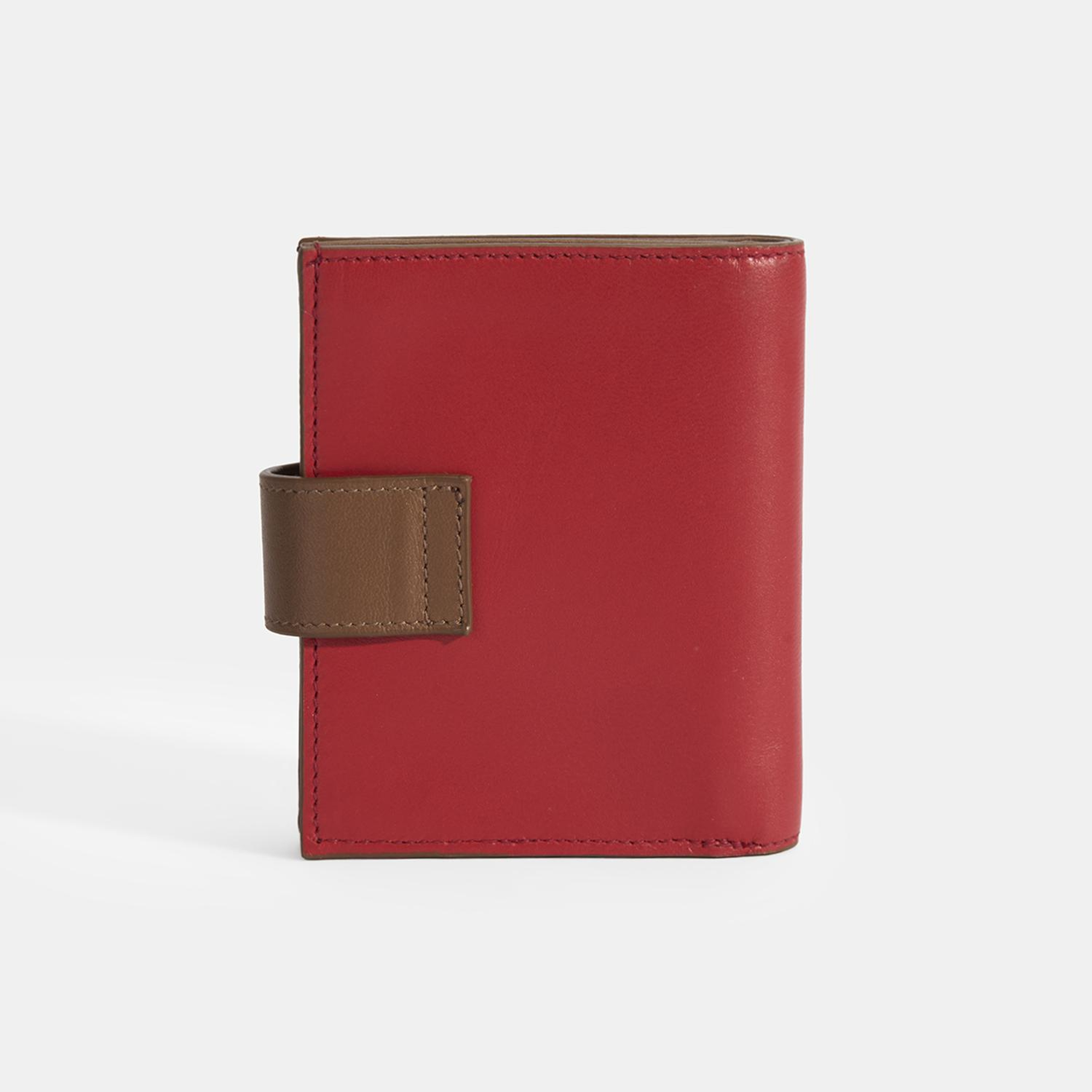 Kadın Kırmızı / Kahve Deri Cüzdan