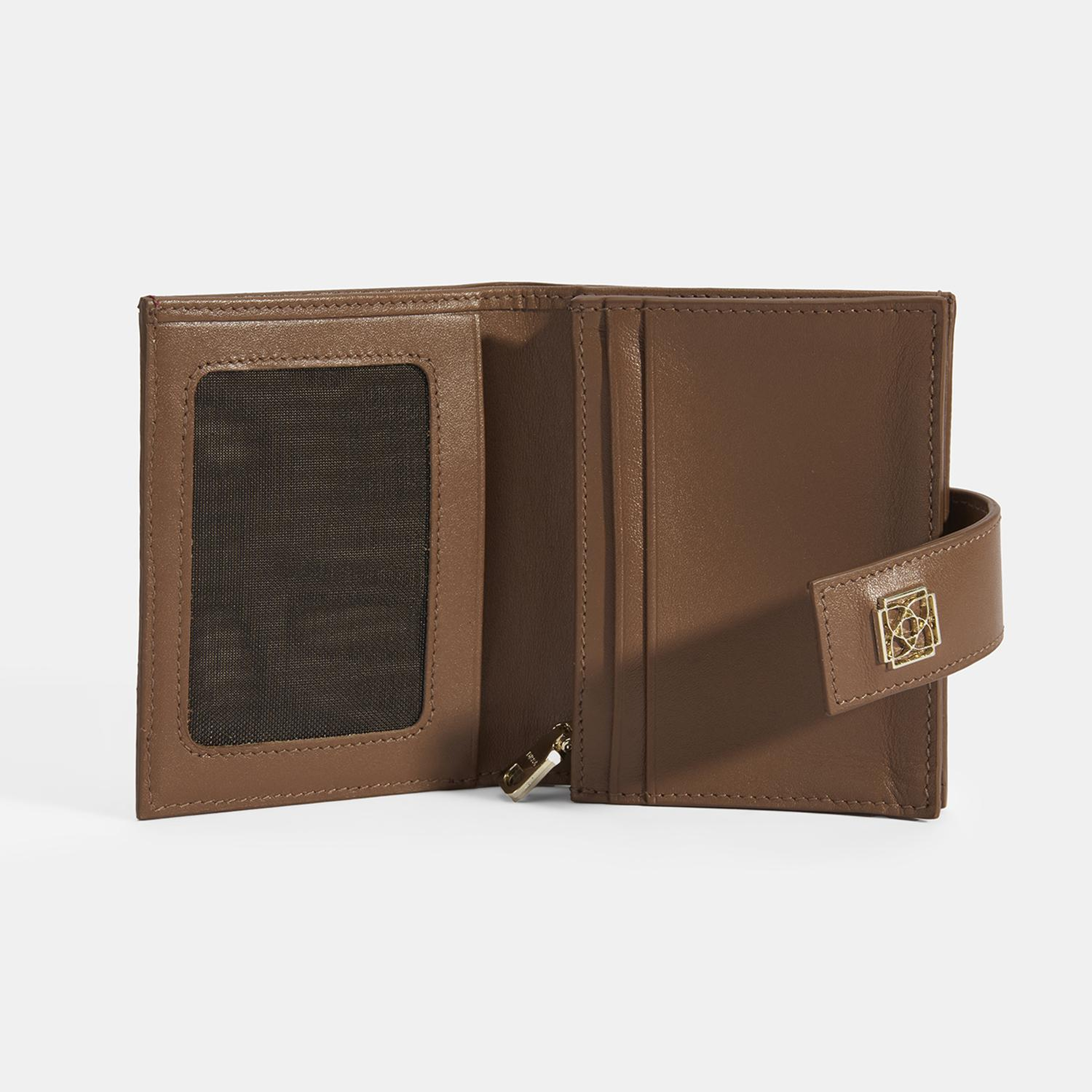 Kadın Kırmızı / Kahve Deri Cüzdan