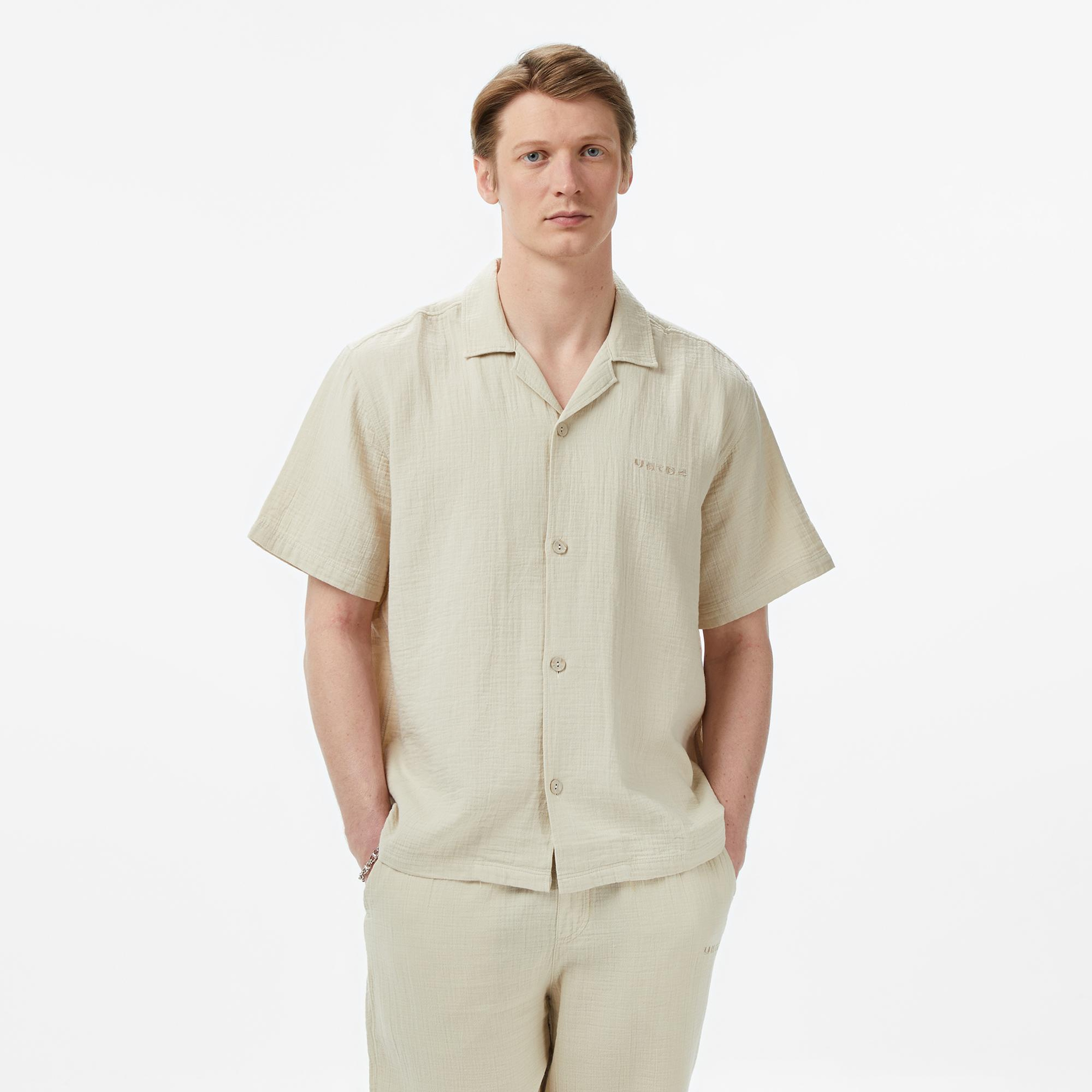 UNITED4 Comfort Fit Erkek Krem Gömlek