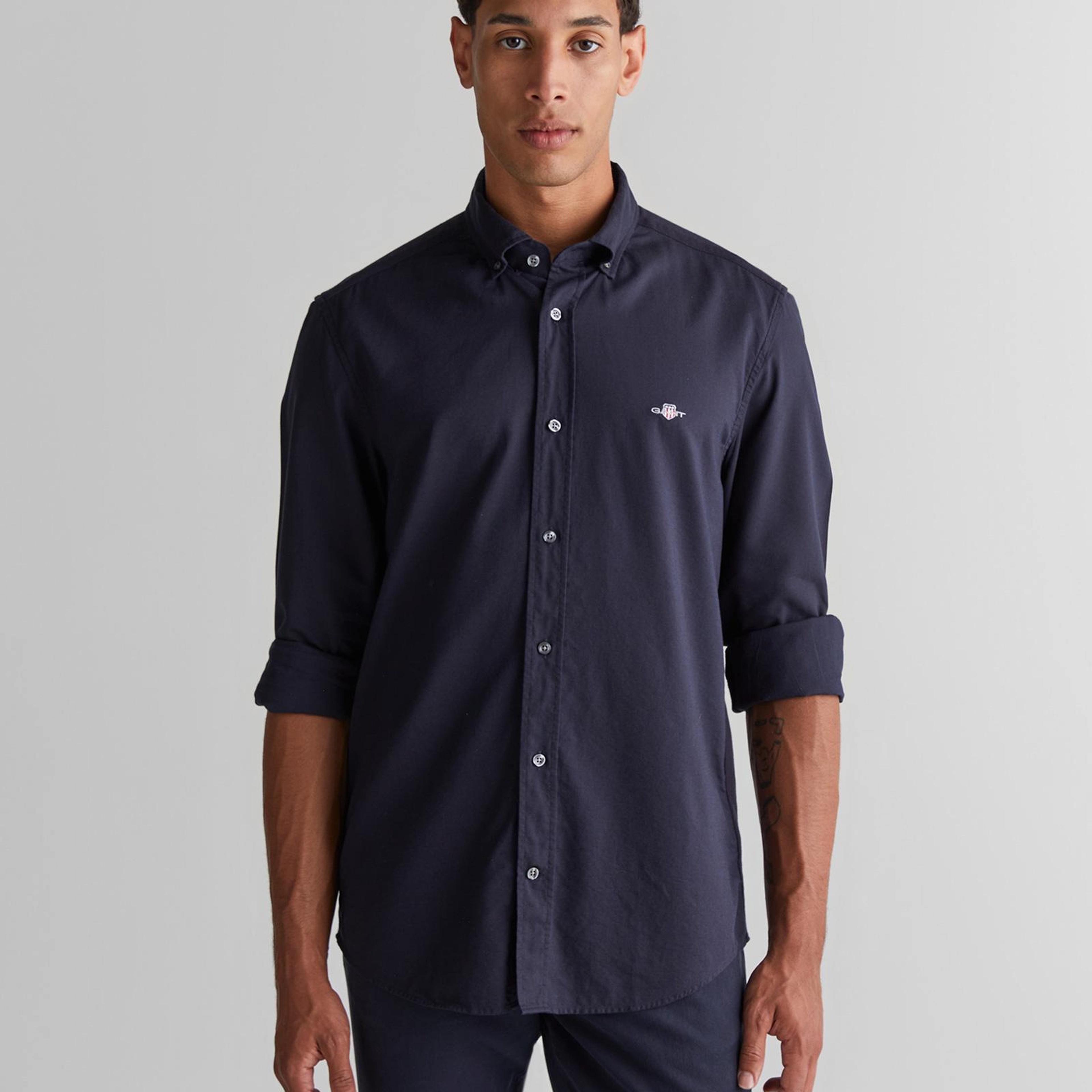 GANT Erkek Laciver Düğmeli Yaka Logolu Gömlek