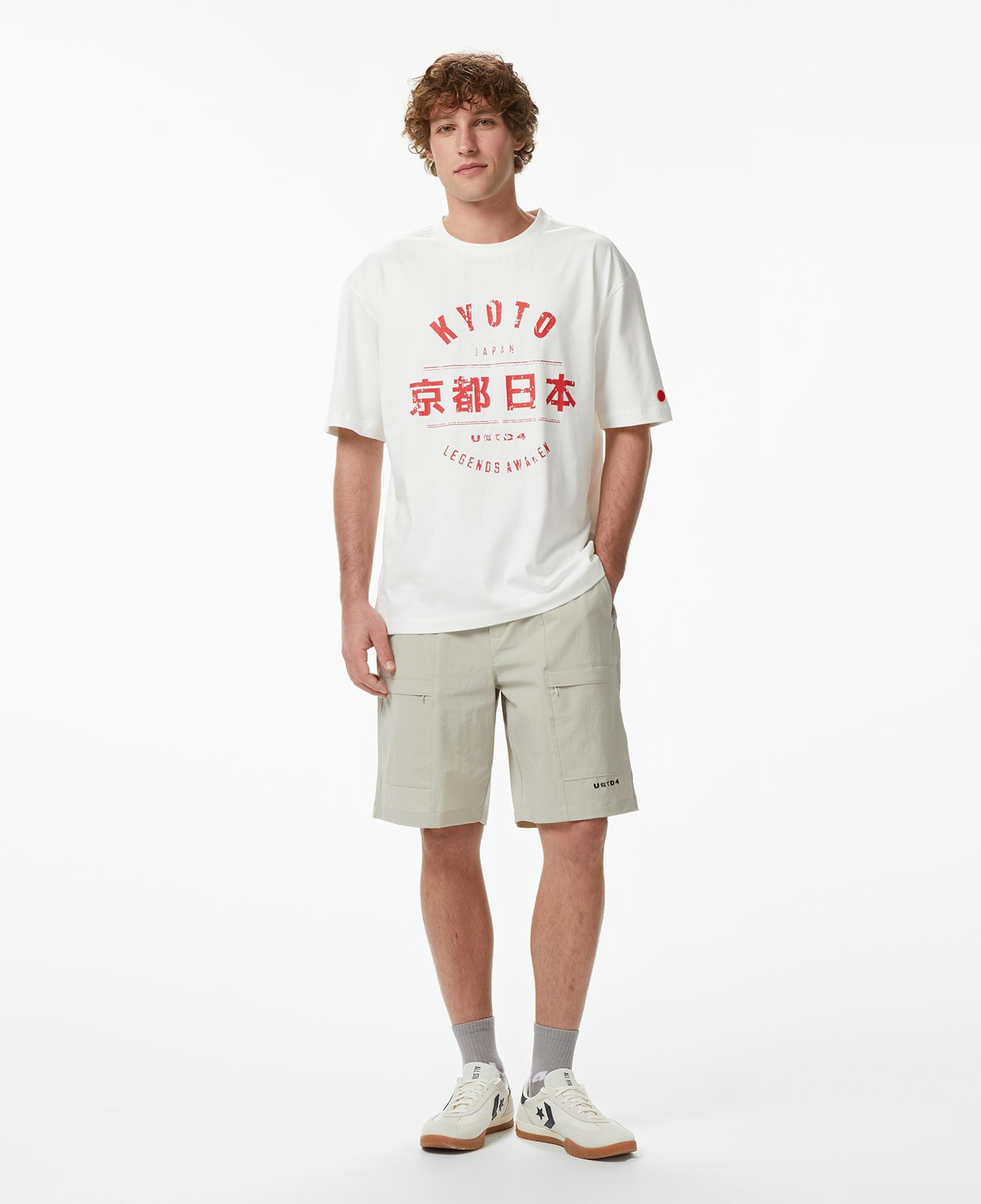 UNITED4 Regular Fit Erkek Bej T-Shirt