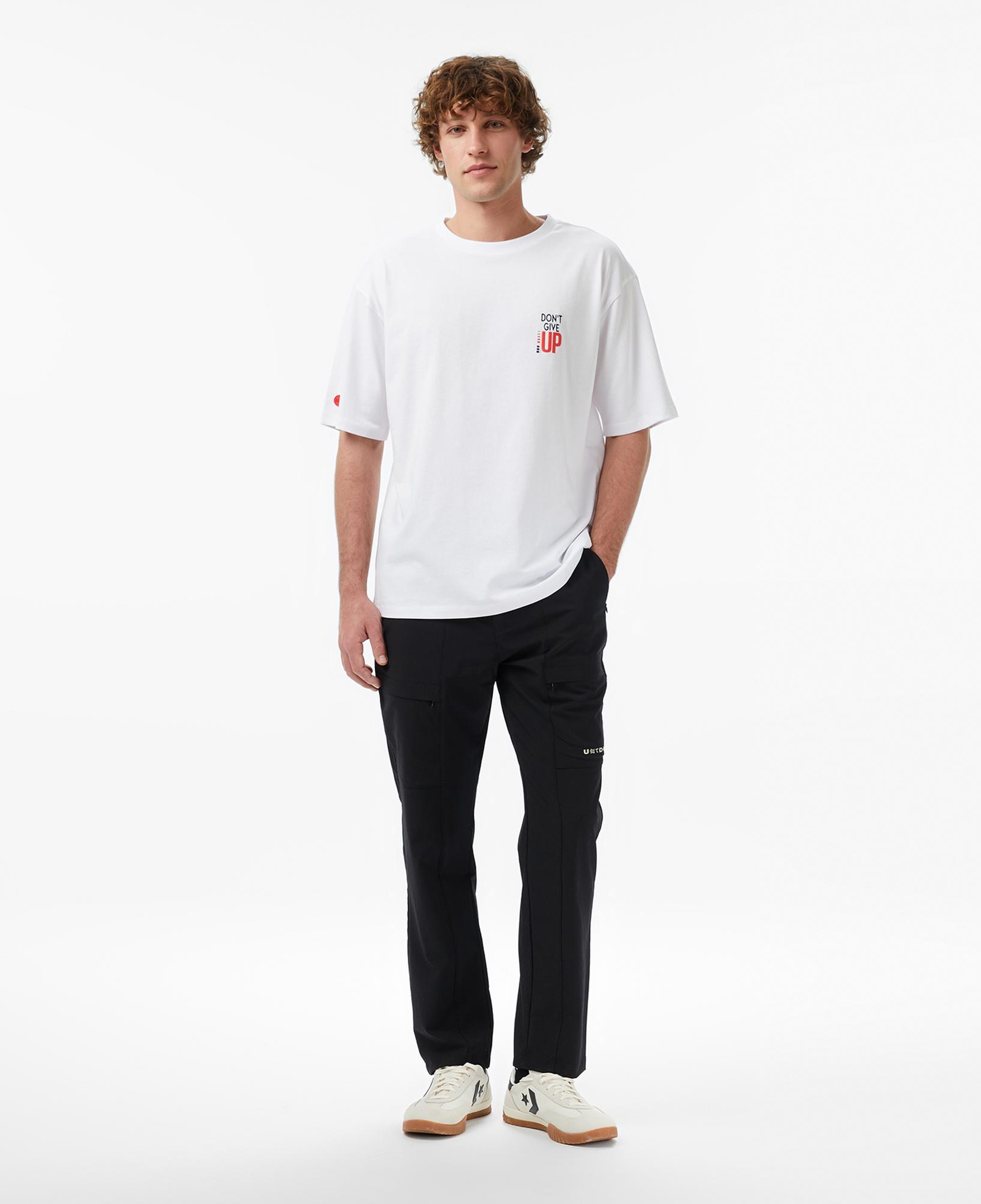 UNITED4 Regular Fit Erkek Beyaz T-Shirt