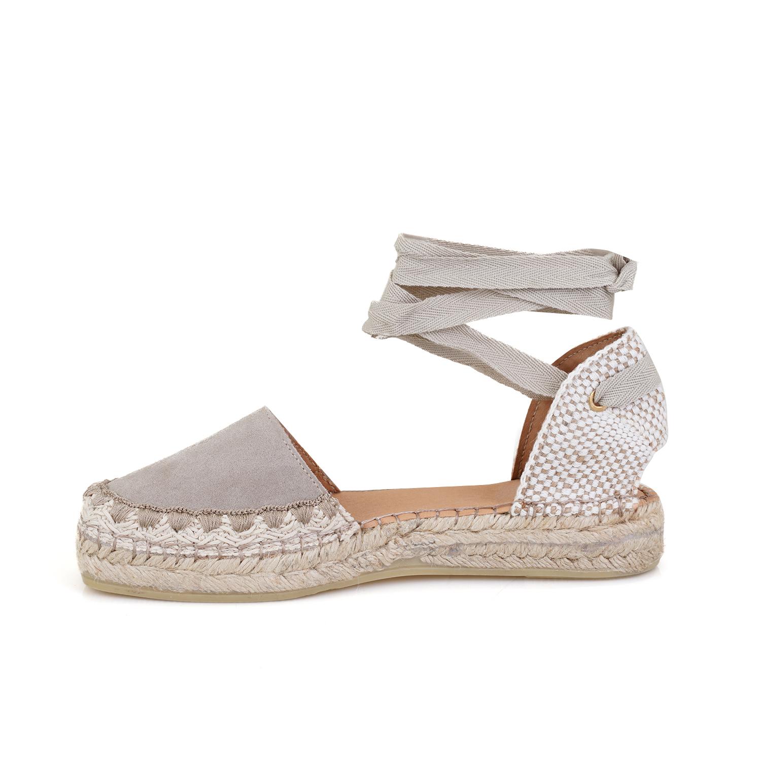 Kadın Vizon Deri Espadril Sandalet