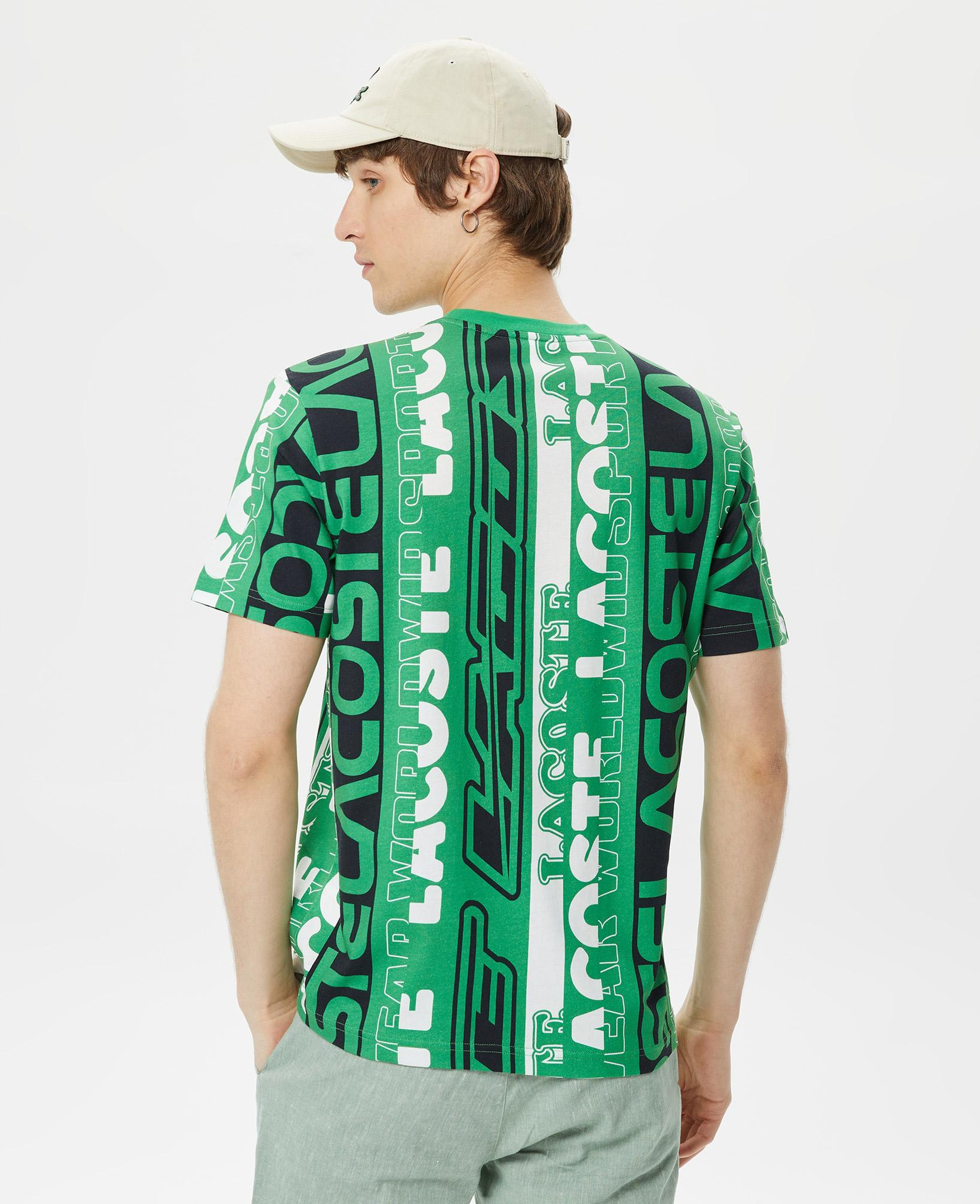 Erkek Regular Fit Bisiklet Yaka Baskılı Yeşil T-Shirt
