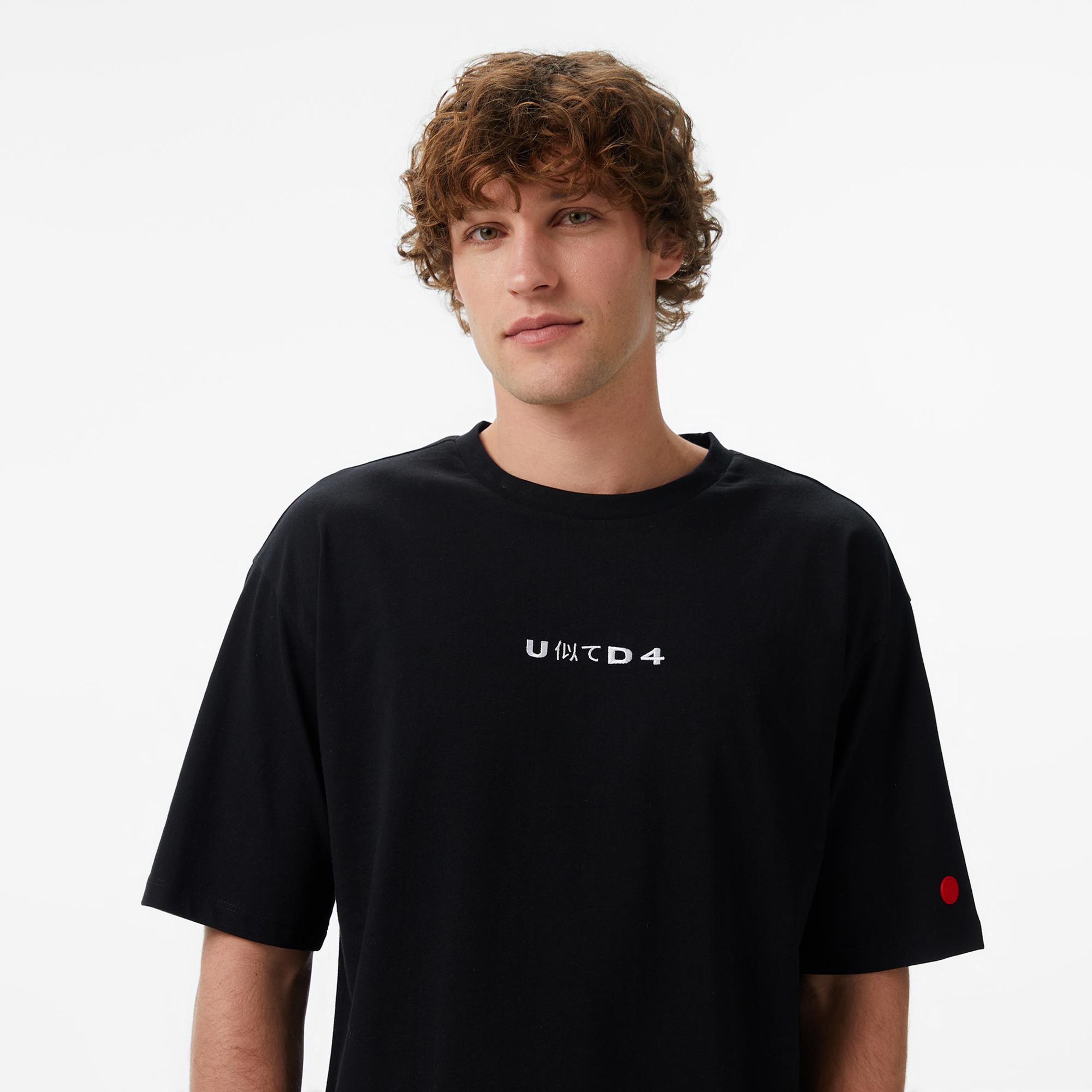 UNITED4 Regular Fit Erkek Siyah T-Shirt