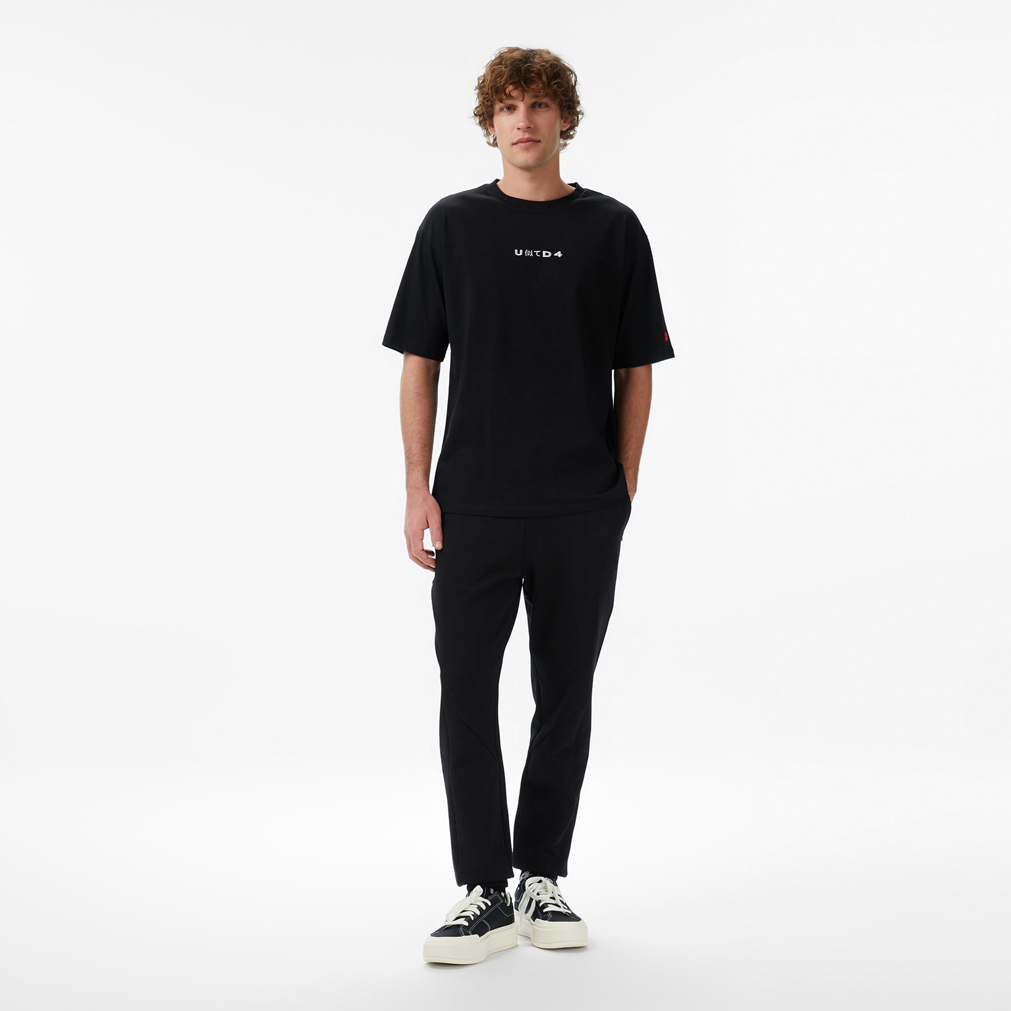 UNITED4 Regular Fit Erkek Siyah T-Shirt